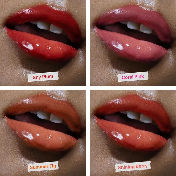 Glowing Color Lip Balm 0.35 Oz| Hydrating Lip Balm Lip Gloss for Girls | Vegan Lip Balm & Lip Plumping Gloss | Lip Glowy Balm & Lip Care for Dry Lips | Moisturizing Lip Balm Shy Plum