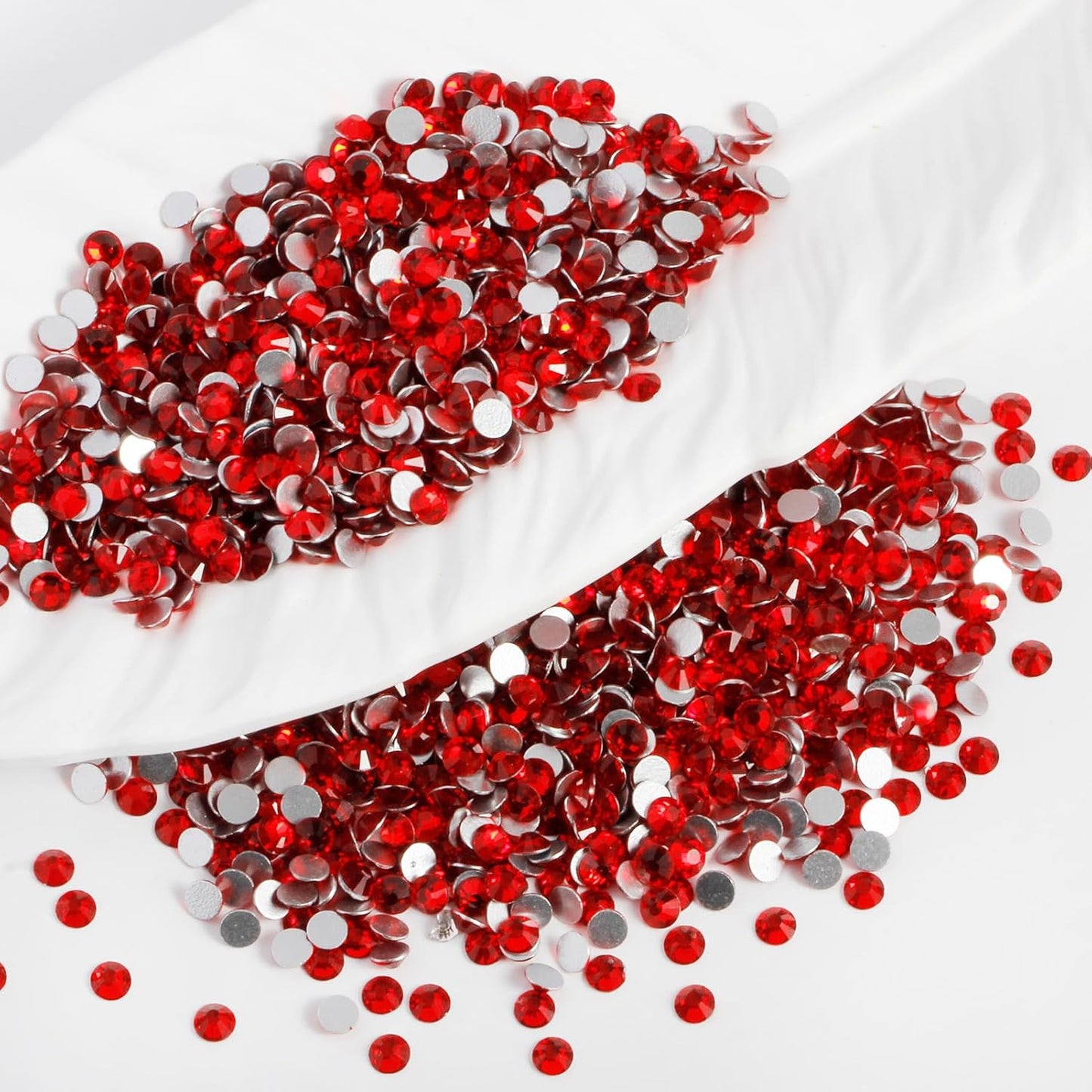 3000PCS SS10 Flatback Rhinestones | 12-Facet Diamond-Cut Glass Gems for Nail Art, Clothing, DIY Crafts |Glue-On Decoration Stones with Silver Backing(Light Siam)