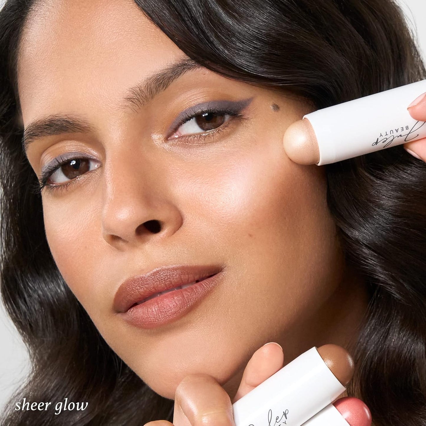 Julep Skip the Brush 3-in-1 Color Stick for Eyes, Cheeks, and Lip Trio Muted Mauve, Neutral Bronze, Sheer Glow