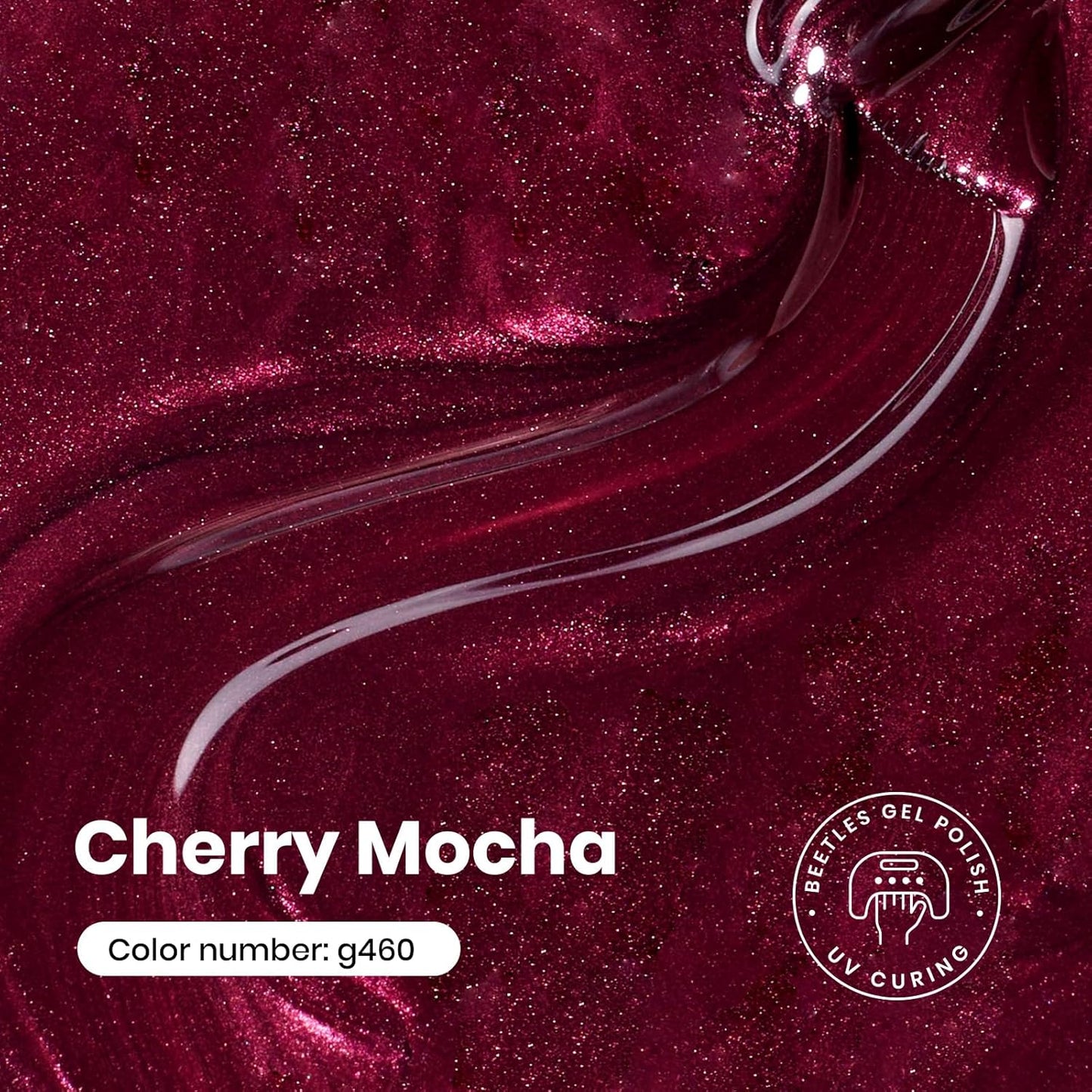 beetles Burgundy Glitter Gel Polish - Cherry Mocha Red Wine Color Gel, 15ML Polish Soak Off UV LED Nail Art Starter Manicure Salon DIY at Home