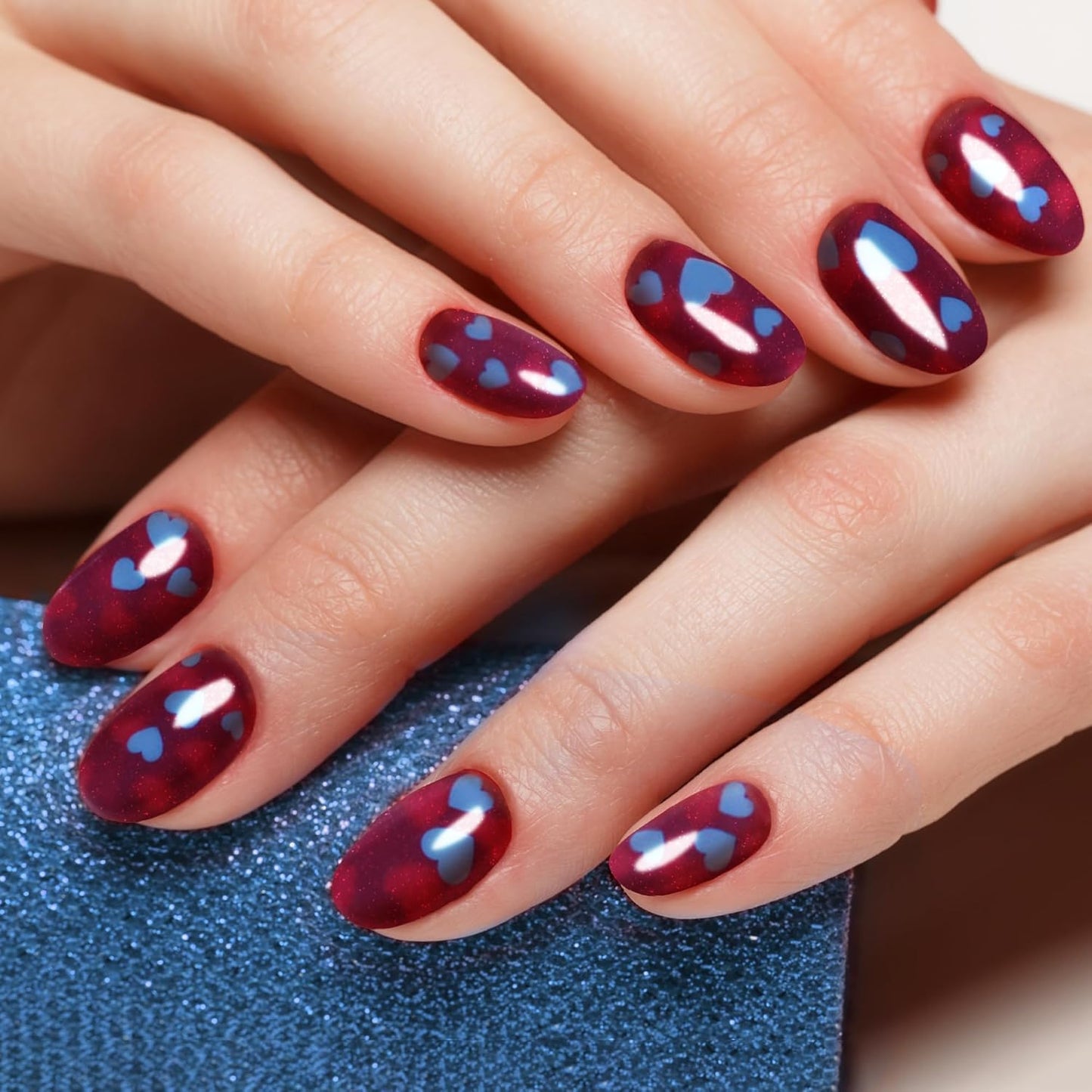 Semi Cured Gel Nail Strips-Salon Quality Semi-Cured Gel Press On Nails Stickers Quick DIY Nail Art Manicure Kits for Women at Home Works with Any UV/LED Lamps(Love Bomb)