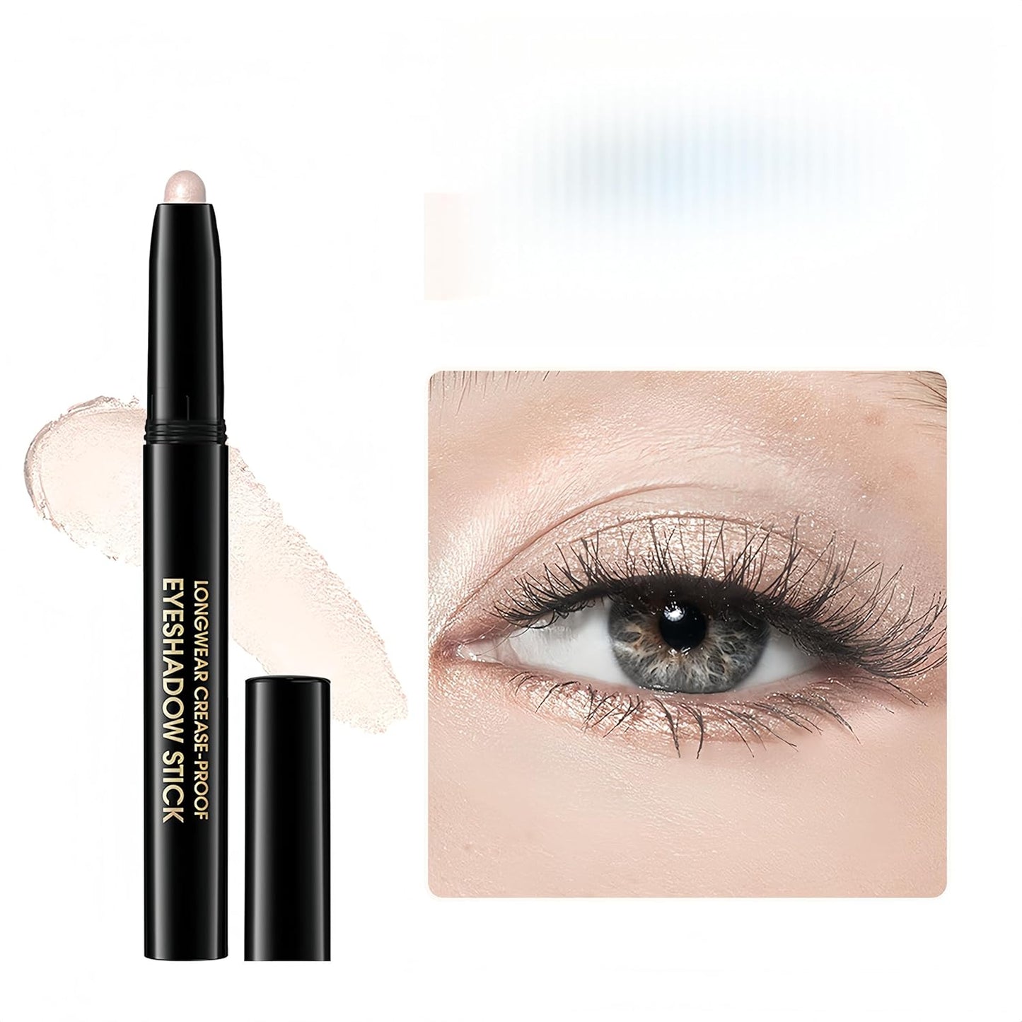 MAEPEOR 10 Colors Cream Eyeshadow Stick Silky Smooth Matte Shimmer Eyeshadow Pen Waterproof and Long Lasting Shadow Pencil for Girls and Women (Color 06)