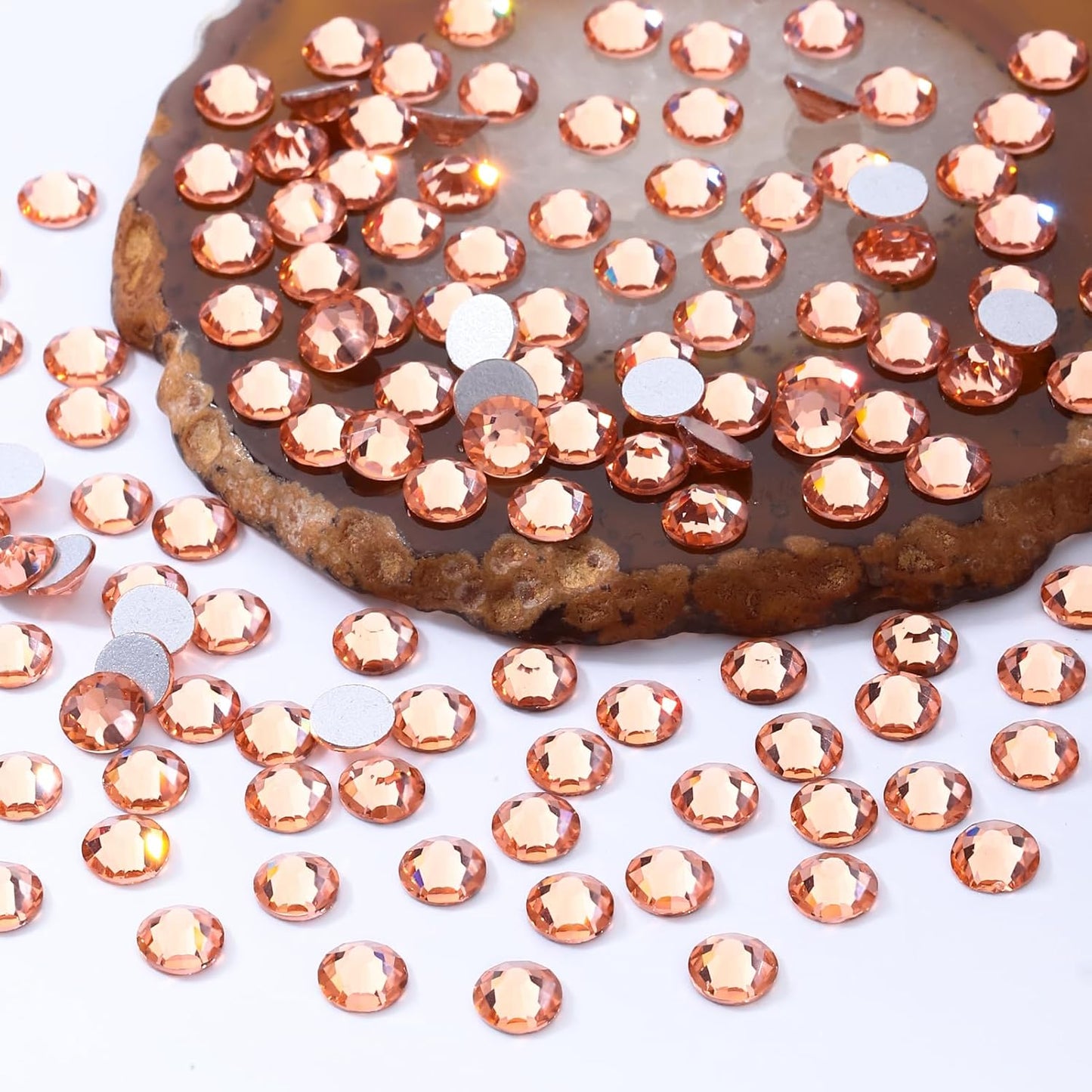 Champagne Flatback Rhinestones, Glass Rhinestones for Nail Art and Craft, Glue Fix, Loose Crystal Gemstones(Champagne, SS16, 1440pcs, 3.8-4.0mm)