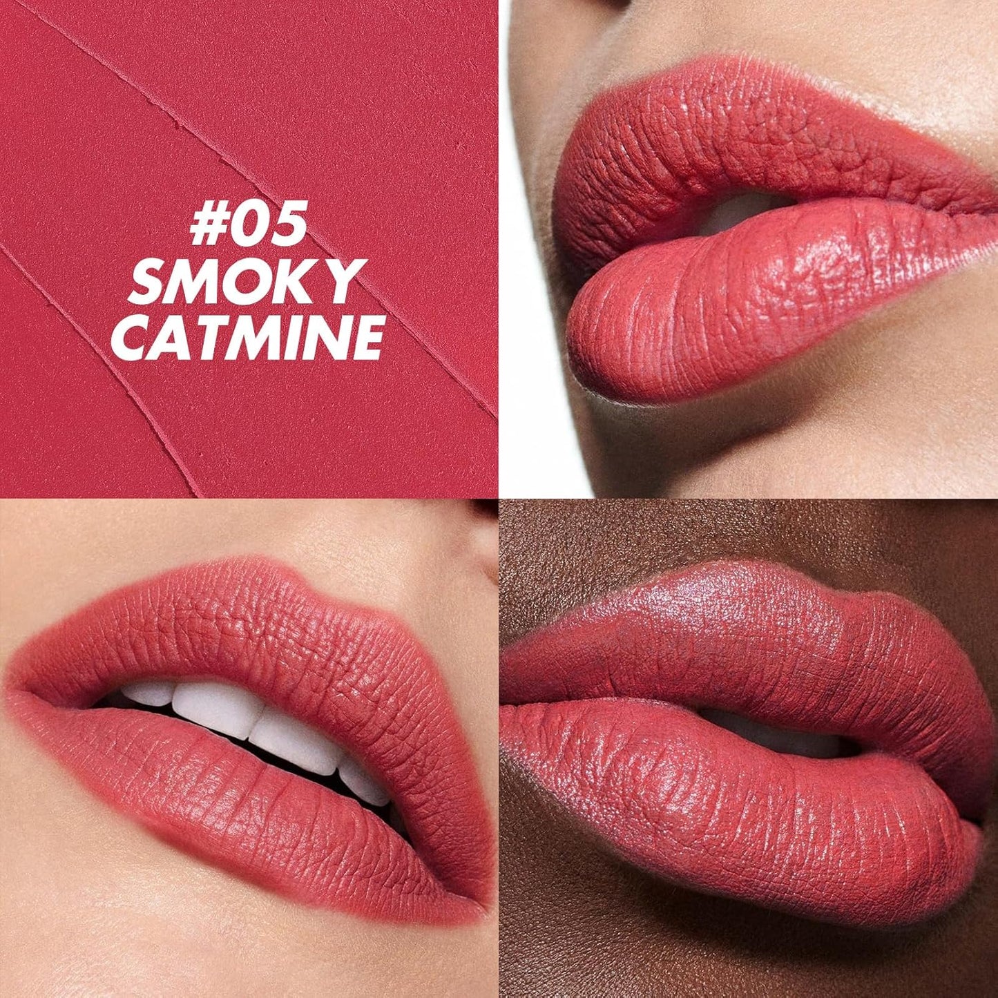 FOCALLURE Ultra Chic Matte Lipstick,Rich Vitamin E Lip Crayon,Lightweight Matte Color without Drying or Fading,Long Lasting Waterproof Lips Makeup,SMOKY CARMINE