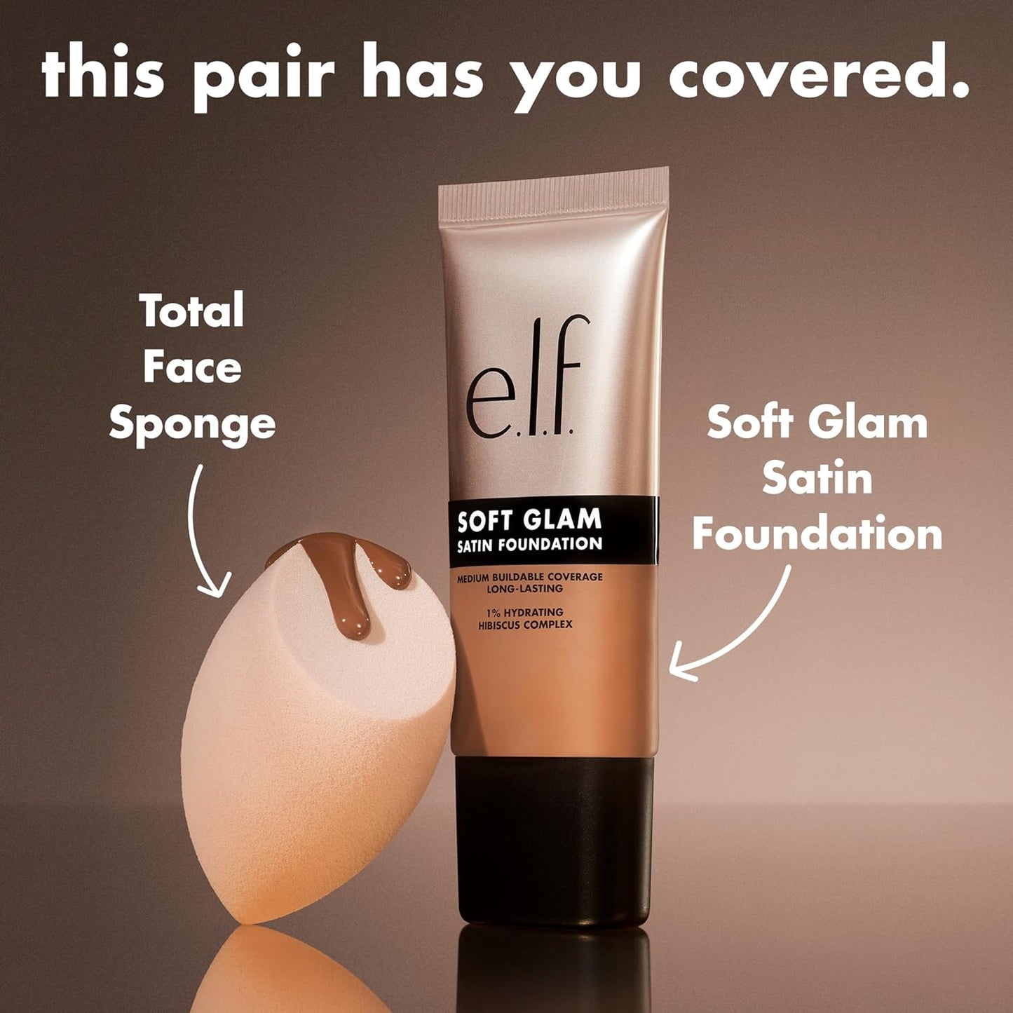 e.l.f. Soft Glam Foundation, Medium Coverage, Long-Lasting & Buildable Foundation For A Smooth, Satin Finish, Vegan & Cruelty-Free, 30 Medium Warm