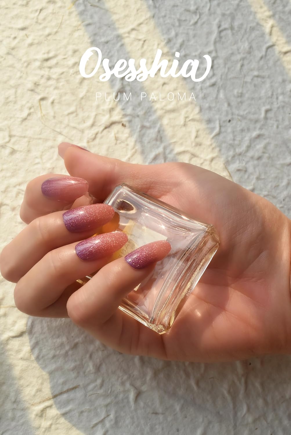 Semi Cured Gel Nail Strips, 20 pcs Nail Wraps, Glaze Stickers, Salon Quality French Manicure, Full Decal Gel Polish Strips, Long Lasting SCG, Easy on, UV Required (Plum Paloma)