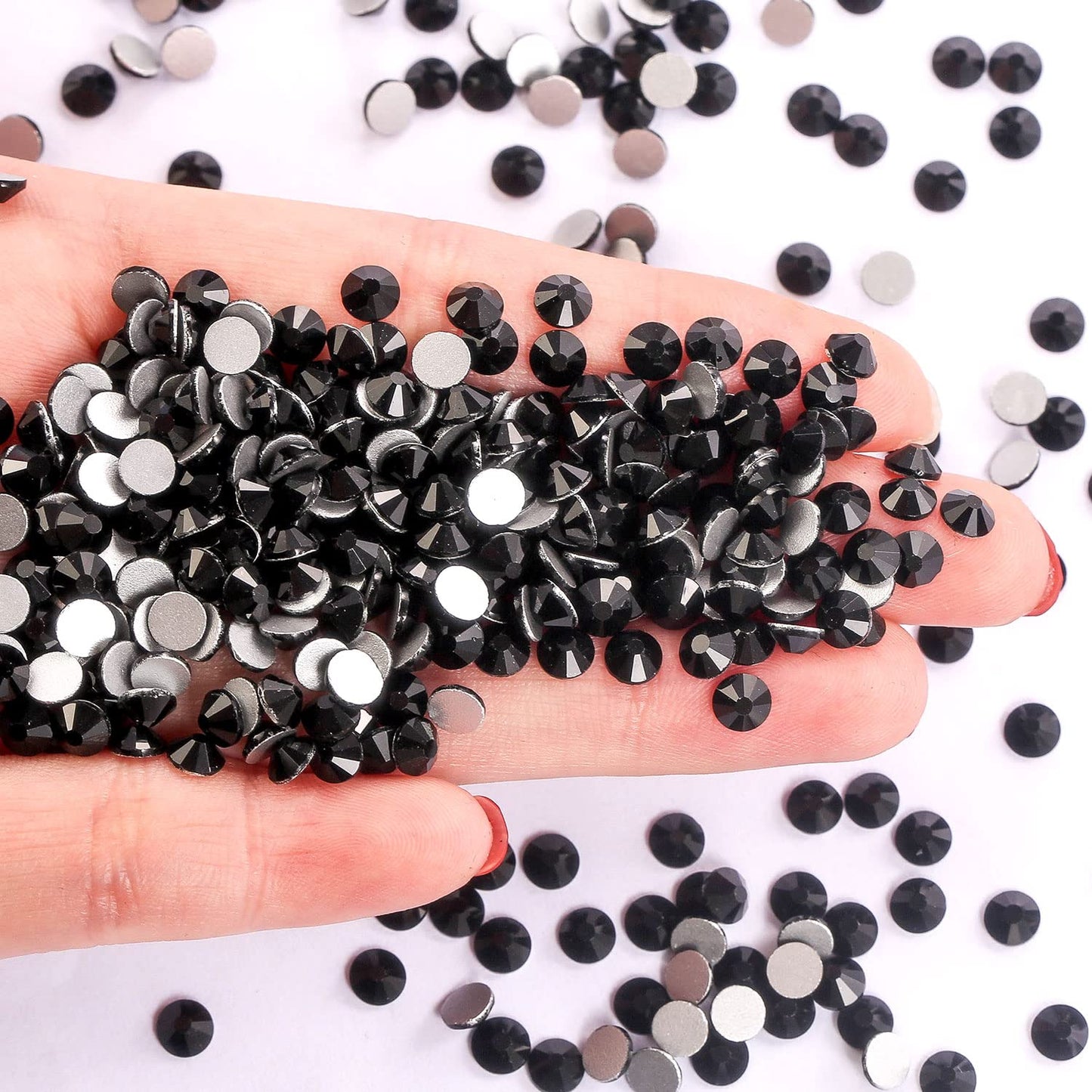 1440Pcs Black Crystal Rhinestones,Glass Flatback Rhinestones Gemstones for Nail Face Makeup Art Crafts Clothes Decoration - (SS12,3.0mm,Black)