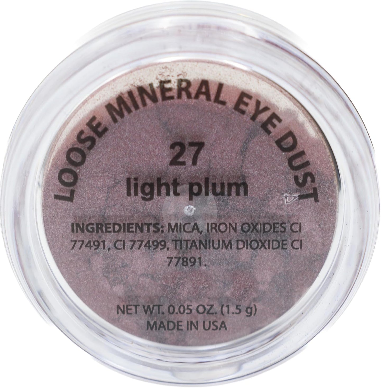 Light Purple Plum Loose Powder Mineral Glitter Single Eyeshadow Dust Pigment Jar Pot, Talc & Paraben Free, No Animal Testing & Cruelty Free