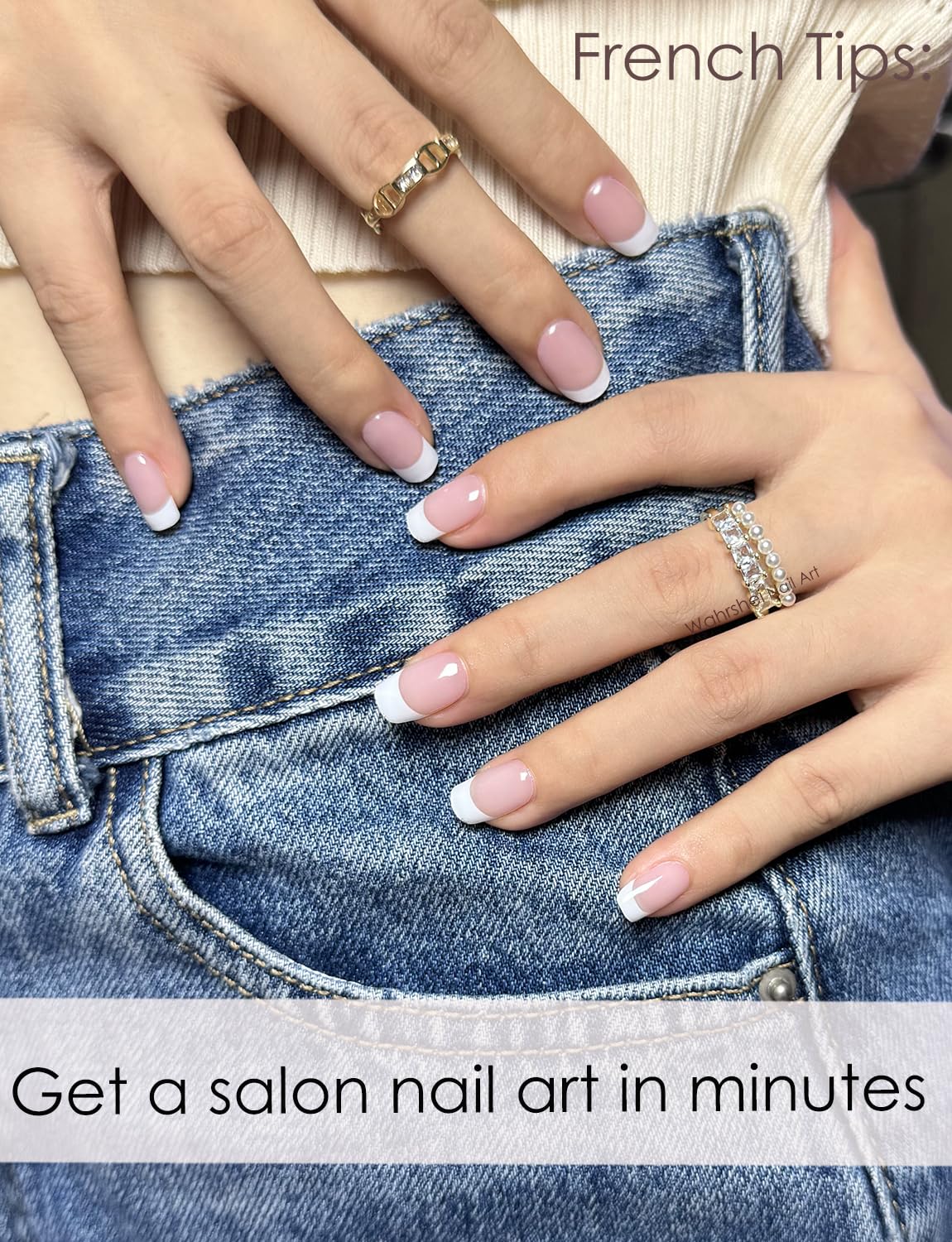 Semi Cured Gel Nail Strips | Classic French 20pcs Semi Cured Gel Nails Sticker | Gel Nail Wraps UV for Home Nails DIY (Nude Transparent)