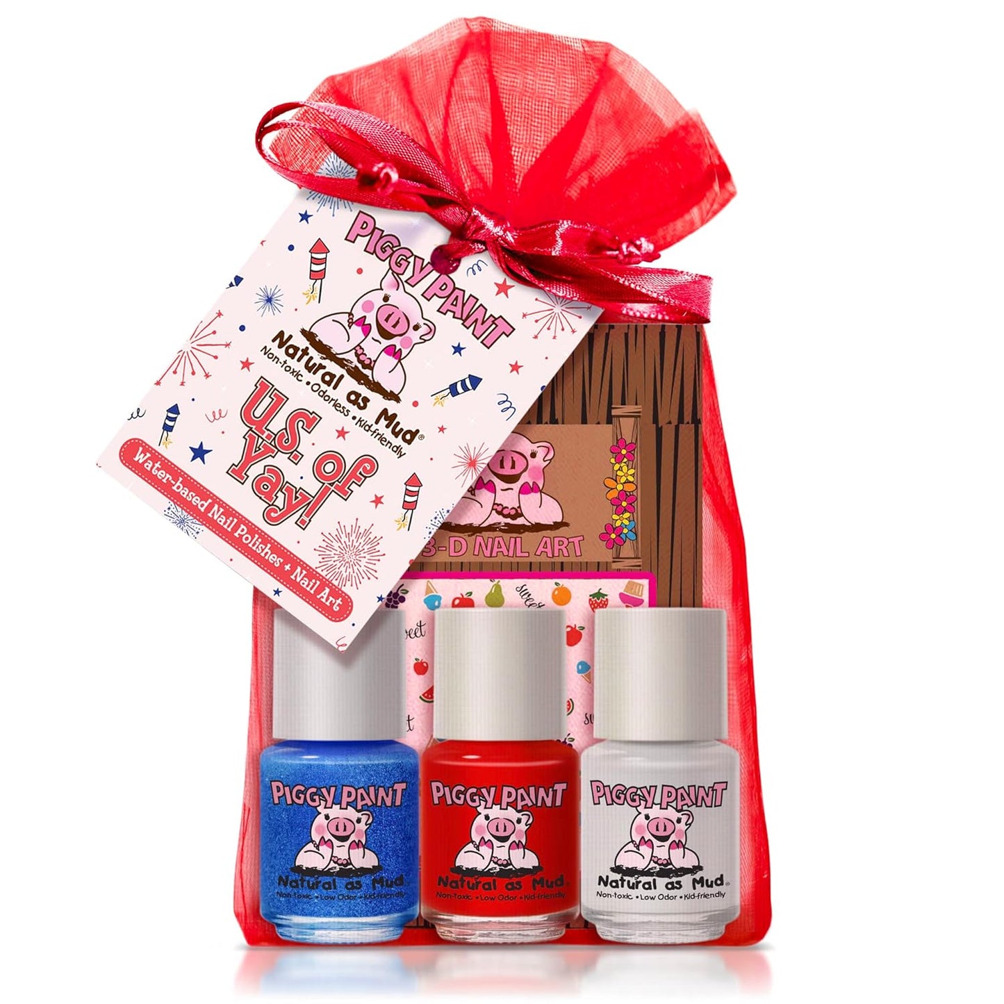PIGGY PAINT 100% Non-toxic Girls Nail Polish - Safe, Chemical Free Low Odor for Kids, U.S. of YAY!