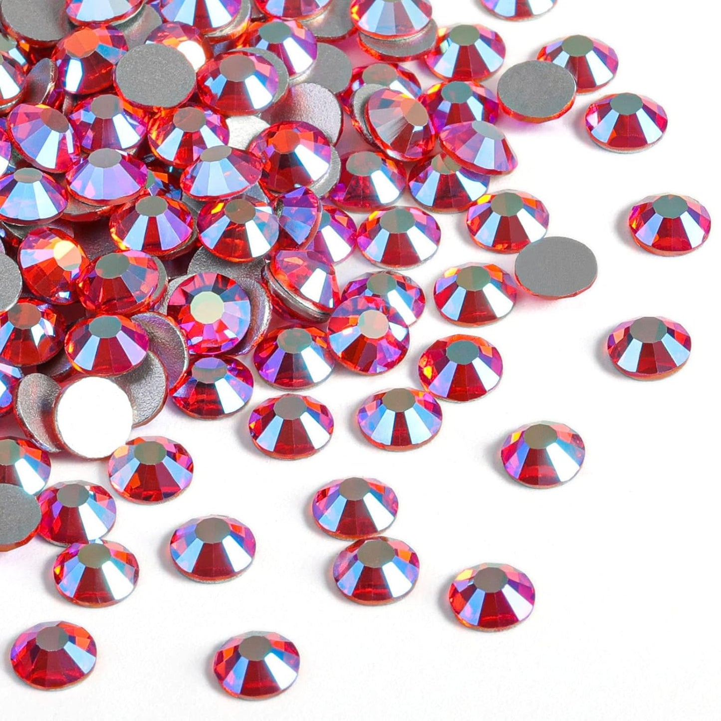 Beadsland 2880pcs Flat Back Crystal Rhinestones Round Gems for Nail Art and Craft Glue Fix,Hyacinth AB,SS4,1.5-1.7mm
