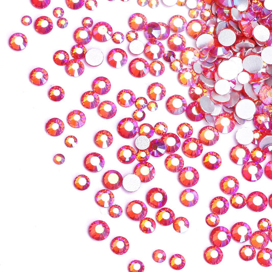 3456pcs Flatback Rhinestones Glass Charms Diamantes Gems Stones for Nail Art 6 Size ss4~ss12 Lt Siam AB