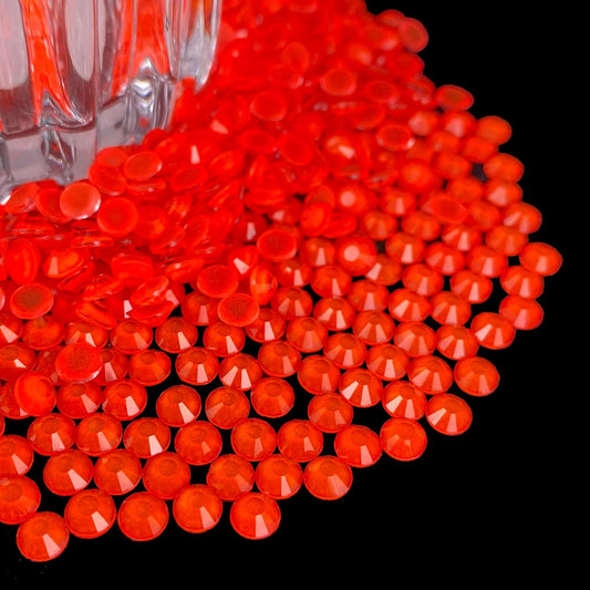 Flatback Glass Rhinestones,Bedazzler Gems 1440pcs Non Hotfix Crystal Rhinestones for Nail Charms Crafts Clothes Tumblers,Orange Neon,SS16