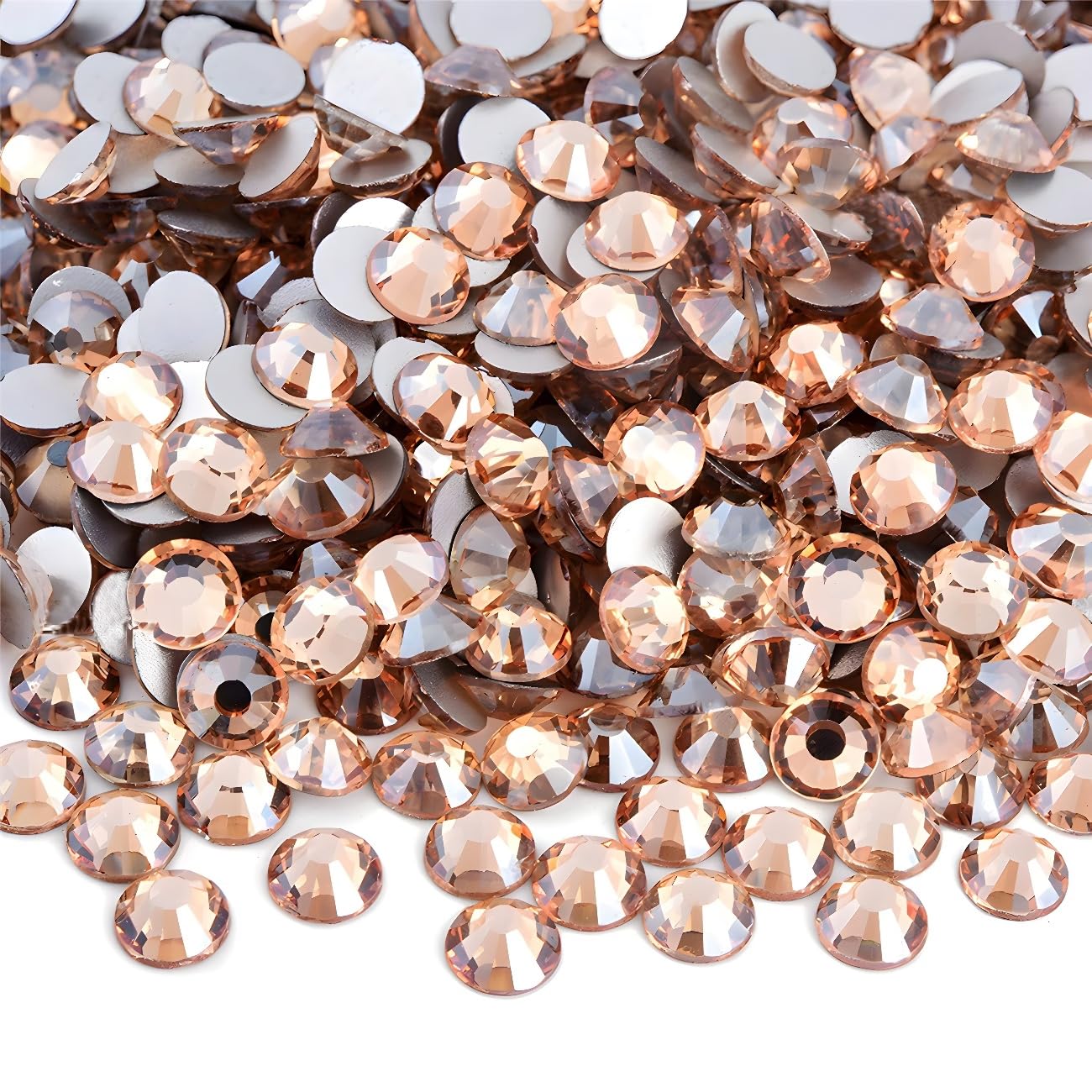 Flatback Rhinestones Round Gems for Nails Art and Crafts 4000Pcs SS6 2mm Glitter Crystals Stone DIY Bags Clothes Shoes (Champagne)