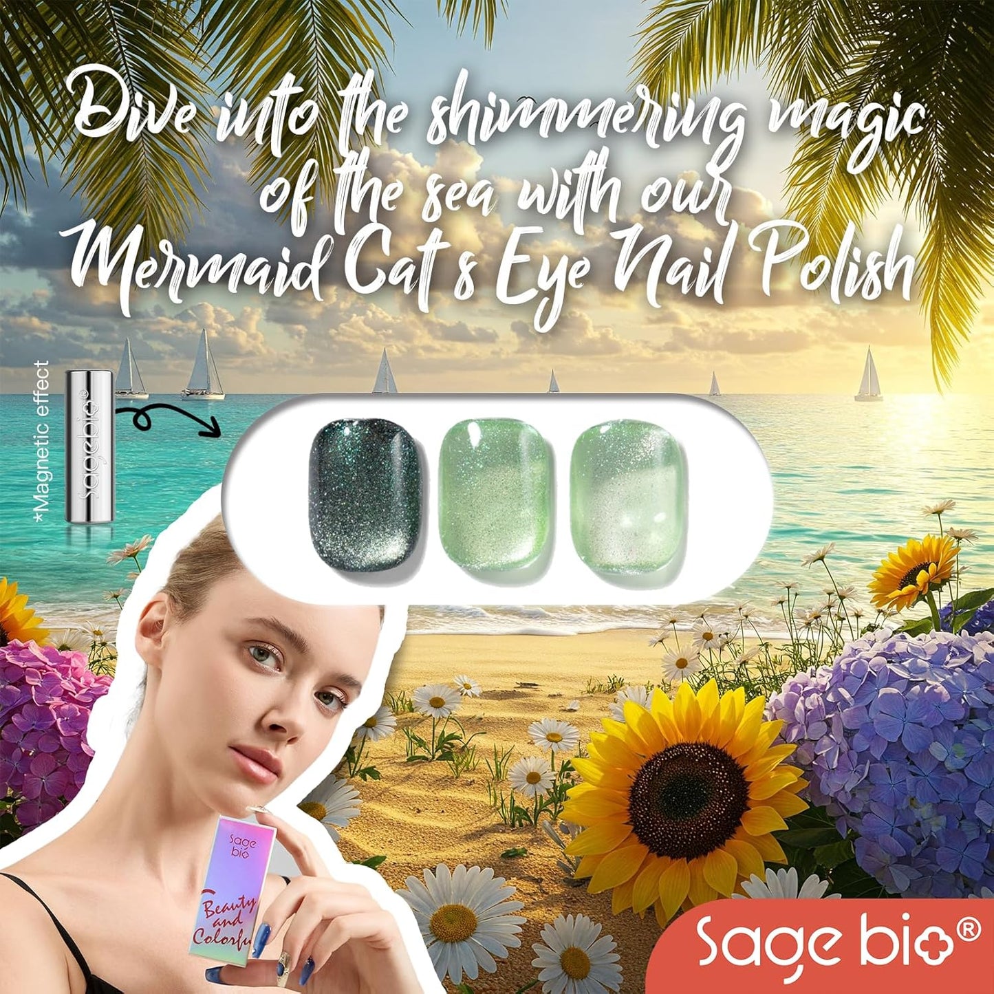 Cat Eye Gel Nail Polish, 15ml Magnetic Gel, High-Gloss Finish, Long-Lasting, DIY Manicure Kit with Magnet Stick, Stunning 3D Magnetic Effect, 03