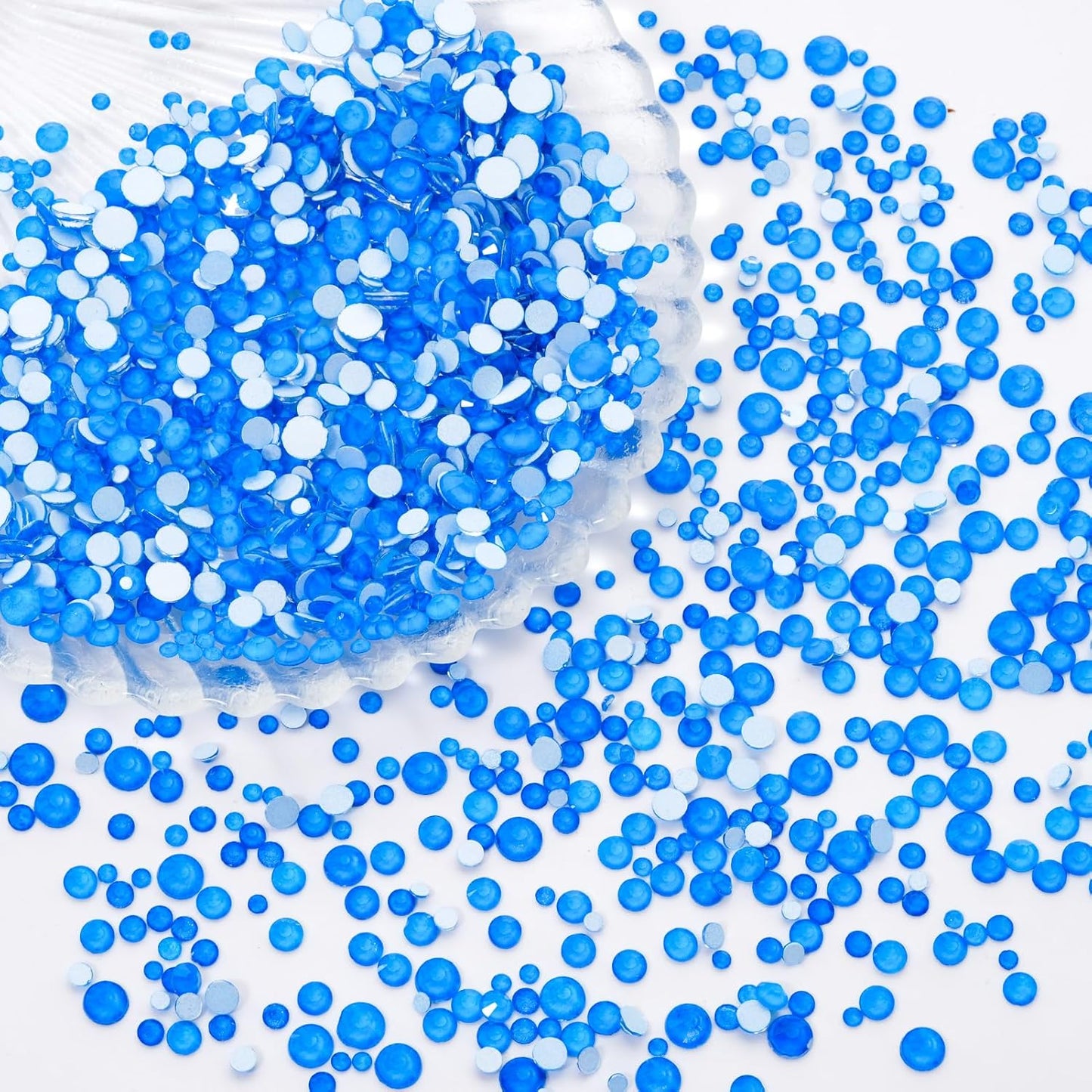 Neon Blue Flatback Rhinestones, Glass Rhinestones for Nail Art and Craft, Glue Fix, Loose Crystal Gemstones(Neon Blue, SS8, 1440pcs, 2.3-2.5mm)