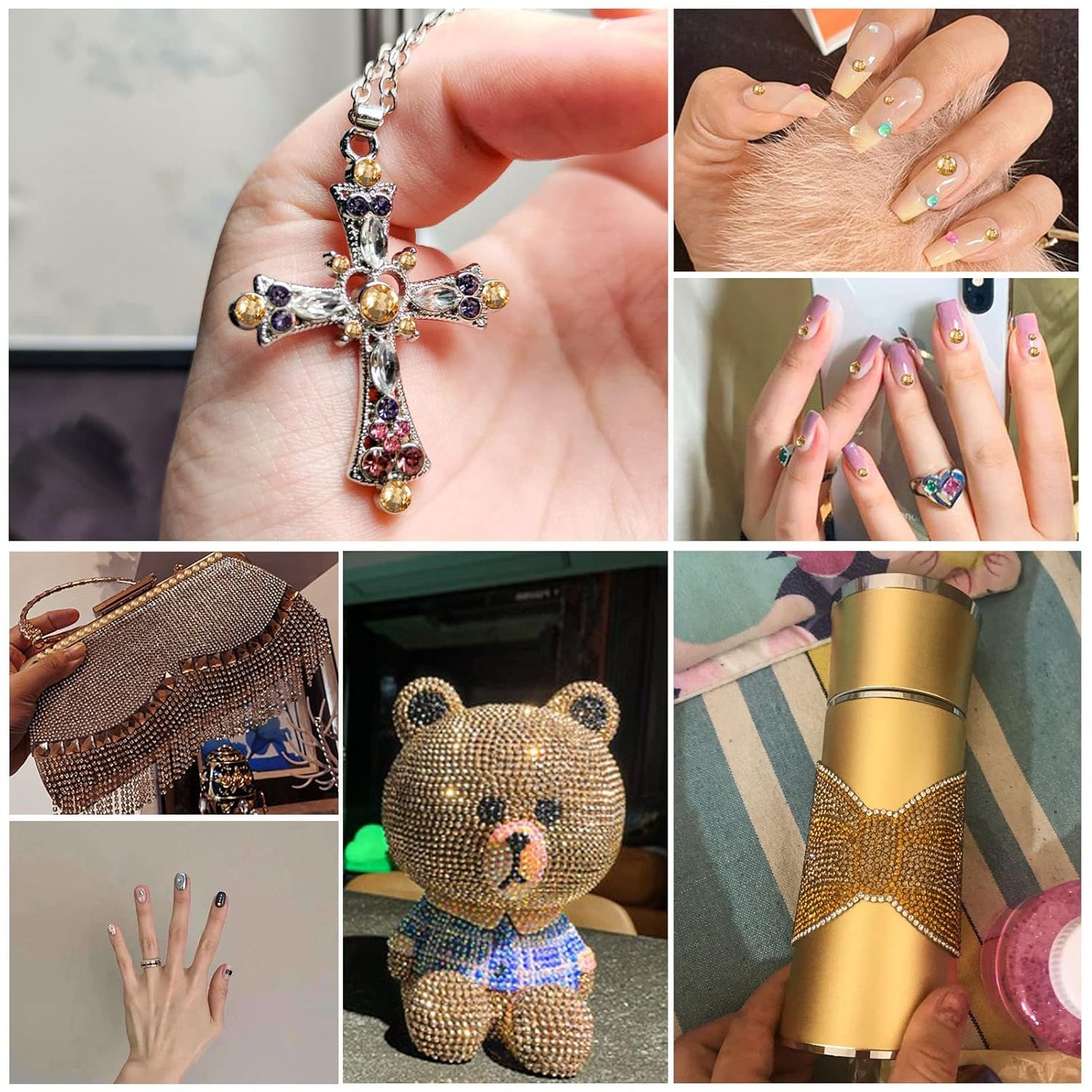 Beadsland 1440pcs Flat Back Crystal Rhinestones Round Gems for Nail Art and Craft Glue Fix, Lt Colorado Topaz,SS12,3.0-3.2mm