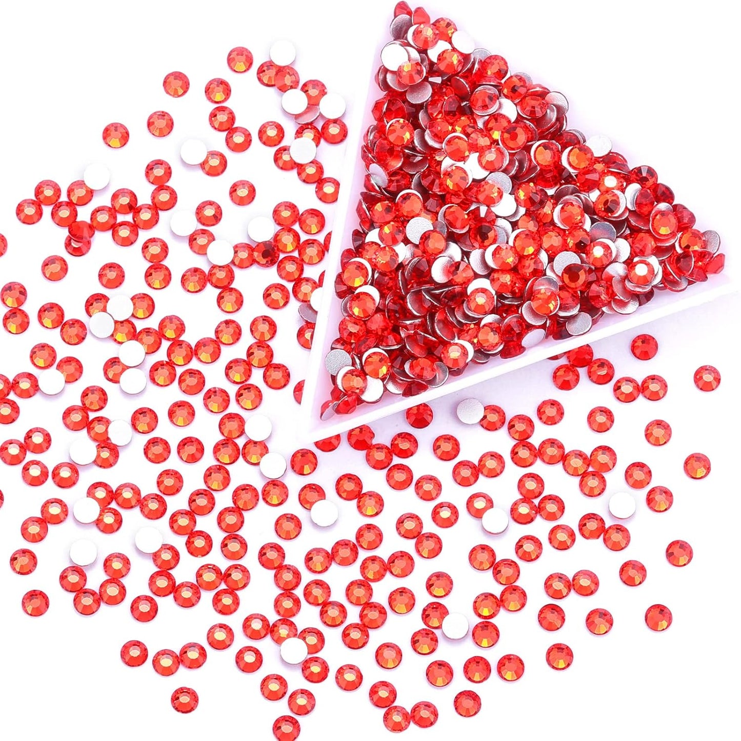 288Pcs Orange Crystal Rhinestones,Glass Flatback Rhinestones Gemstones for Nail Face Makeup Art Crafts Clothes Decoration - (SS30,6.5mm,Orange)