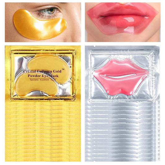 30PCS Lip Mask & Under Eye Mask, 24K Under Eye Patches for Puffy Eyes, Pink Lip Masks Skincare, Effectively Moisturizing the Skin, Reducing Fine Lines & Dark Circle