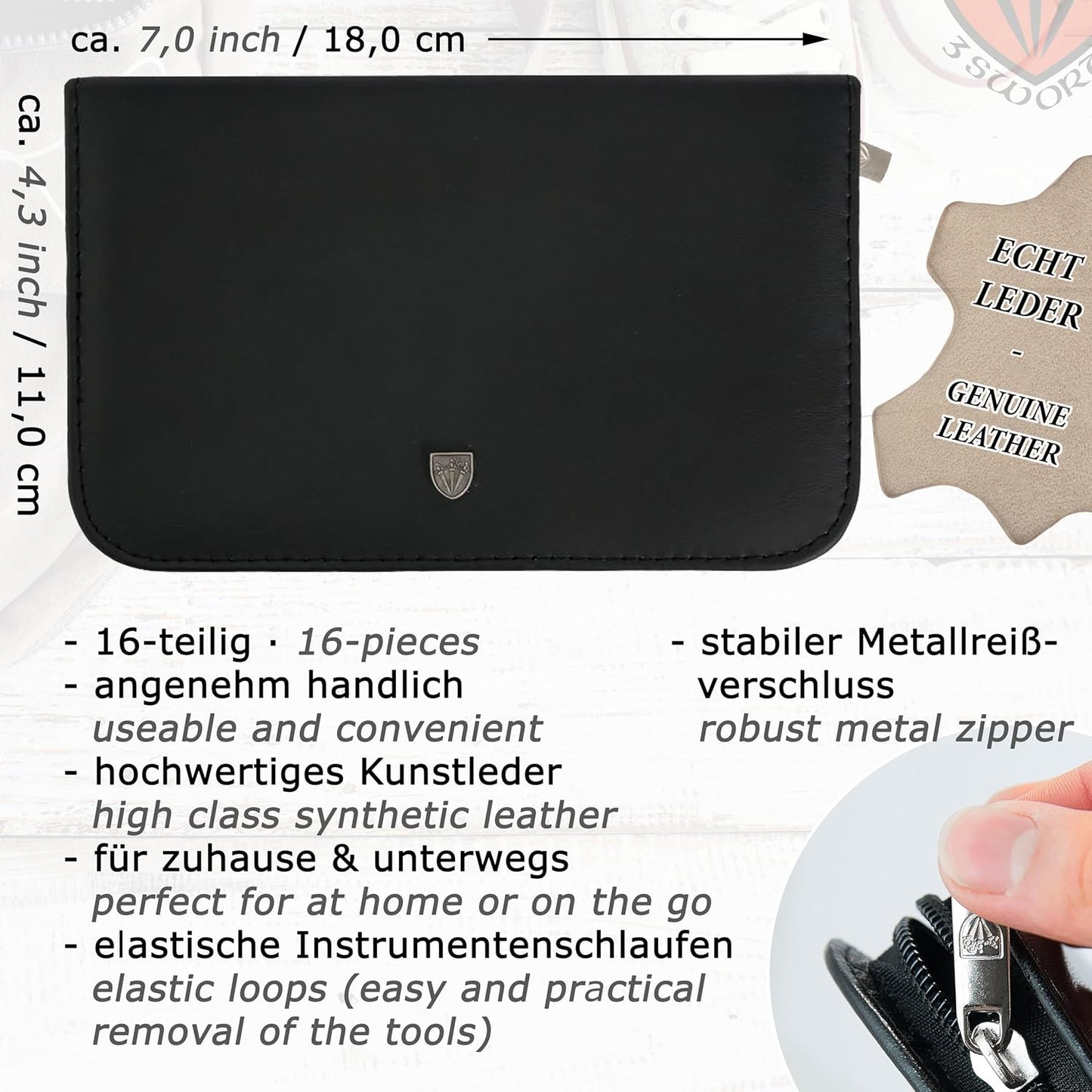 3 Swords Germany – manicure pedicure grooming set kit (548)