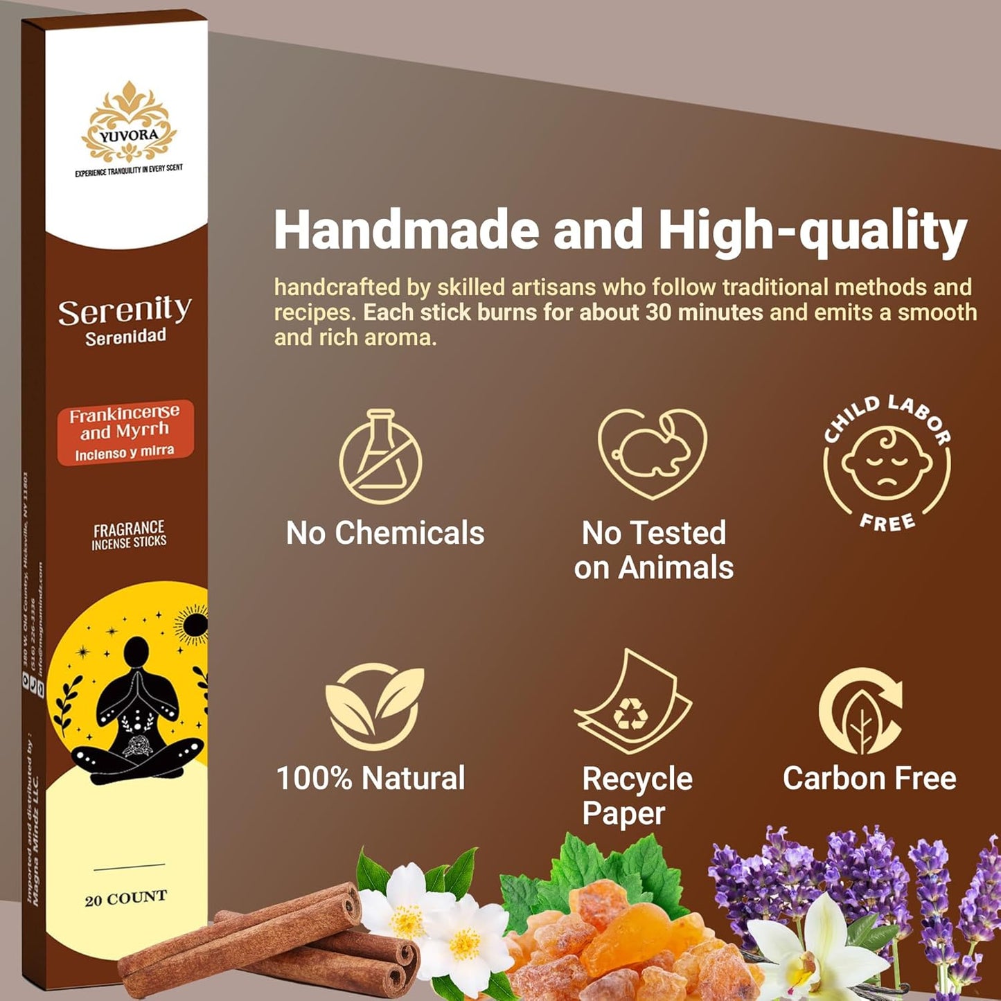 Aromatic Incense Sticks Gift Set – 120 Natural & Non-Toxic Incense Sticks | 6 Soothing Scents | Home, Meditation, Relaxation & Yoga | Free Incense Holder | Inciensos - Gifts for Women