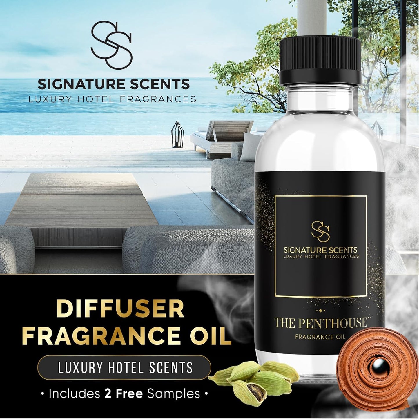 Luxury Hotel Diffuser Oil for Hotels and Homes - Aromatherapy Oils for use with an Essential Oil Diffuser at Home - Fragrance-Scent Diffuser Oil Blend (The Penthouse) 4.05fl oz (120ml)