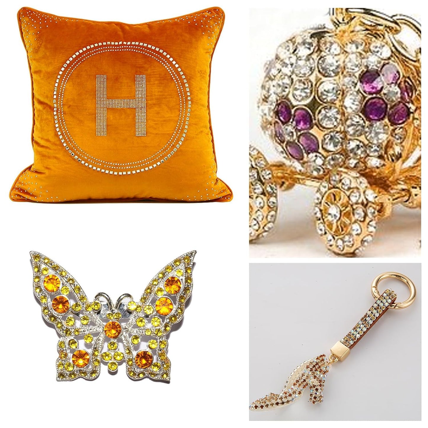 1440Pcs Topaz Crystal Rhinestones,Glass Flatback Rhinestones Gemstones for Nail Face Makeup Art Crafts Clothes Decoration -(SS20,4.8mm,Topaz)