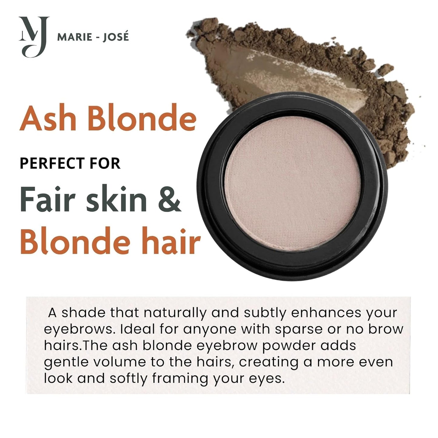Eyebrow Powder, High Colour Pigmentation, Cruelty-Free & Vegan, Natural & Even Eyebrows (Ash Blonde)