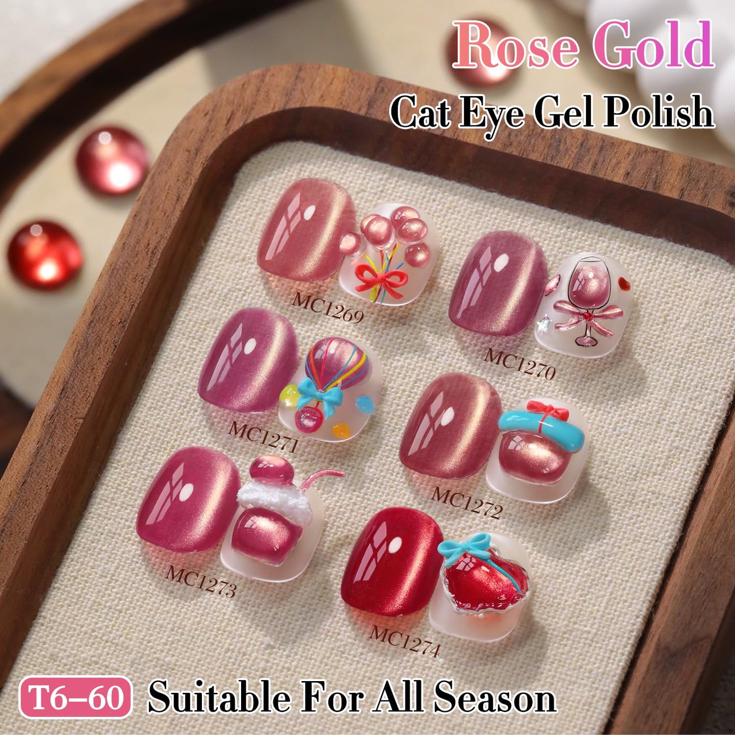 Double Rhythm 0.5 OZ Cat Eye Gel Polish with Magnet 15ML Holographic Glitter Shimmer Translucent Jelly Color Magnetic Nail Polish Salon DIY at Home (Dreamy Peach-MC1271)