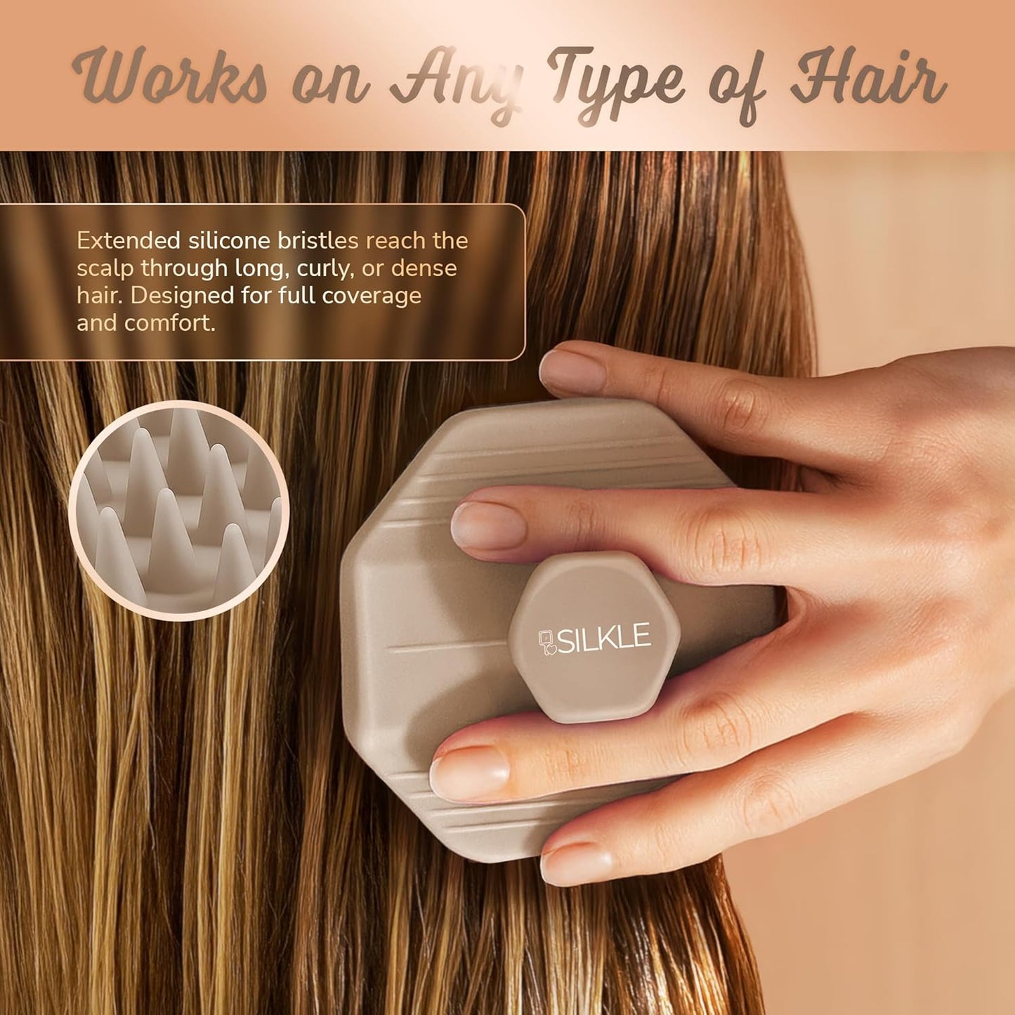 Silicone Scalp Scrubber - Massage Shampoo Brush, Soft Bristles for Hair Growth & Dandruff Removal - Ergonomic Design, Wet & Dry Use, Deep Cleansing Scalp Exfoliator for All Hair Types - Clay