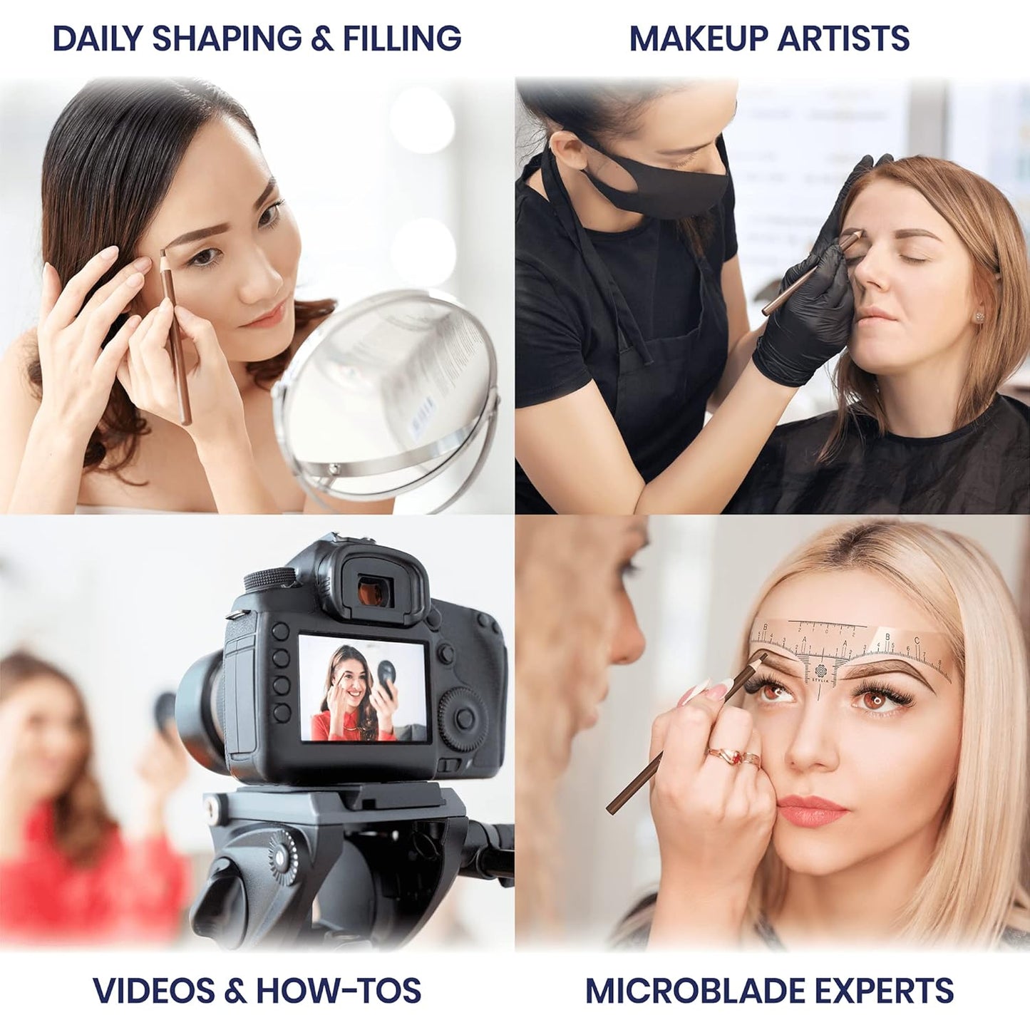 Stylia Waterproof Eyebrow Pencils For Women – Long-Lasting Microblading Supplies Brow Pencil, Perfect for Eyebrow Shaper, Filling & Defining Natural-Looking Brow - (12PC Light Brown)