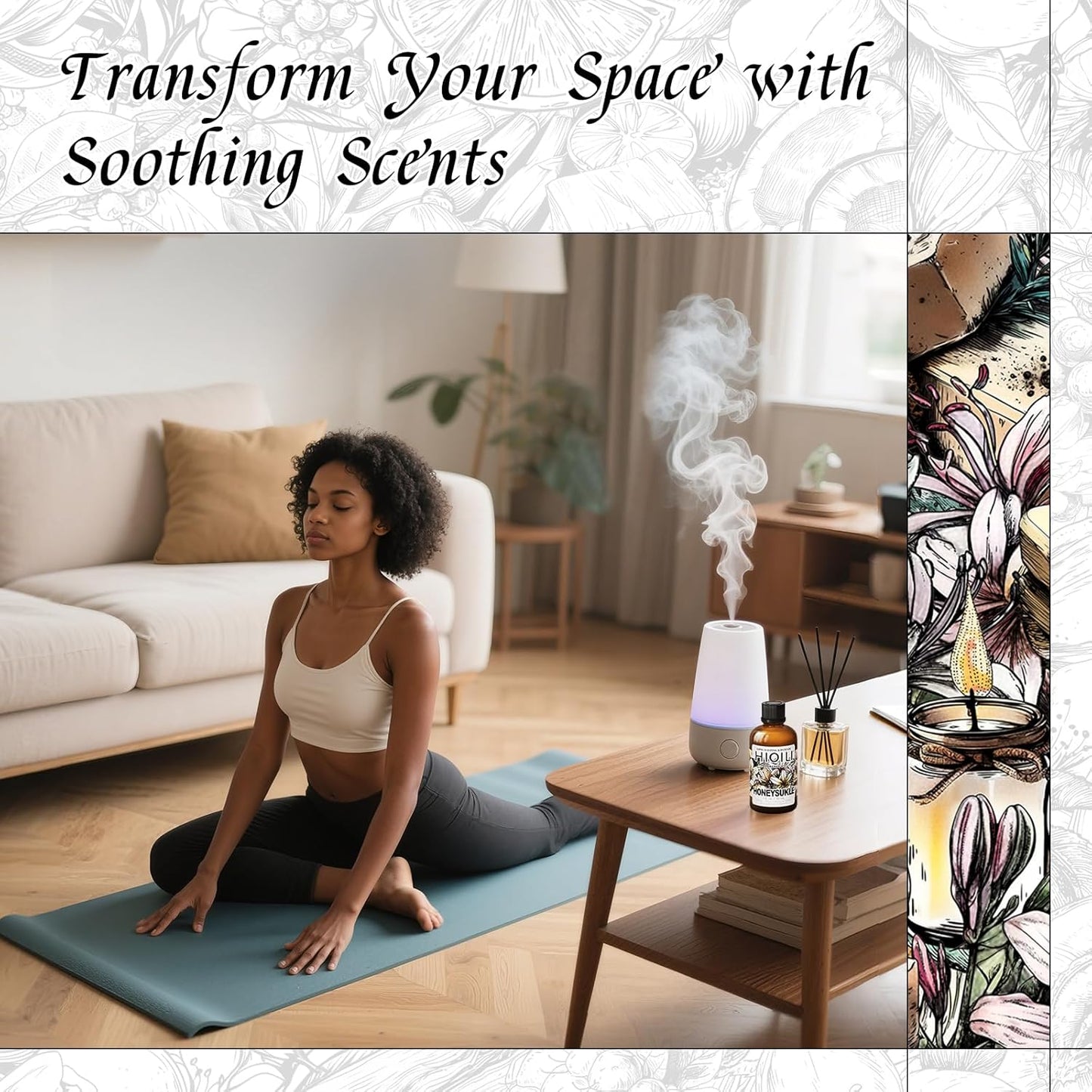 HIQILI Honeysuckle Fragrance Oil for Home Diffuser, Prefect for Candle & Soap Making, Relaxation, Beautiful Gifts - 1 Fl Oz