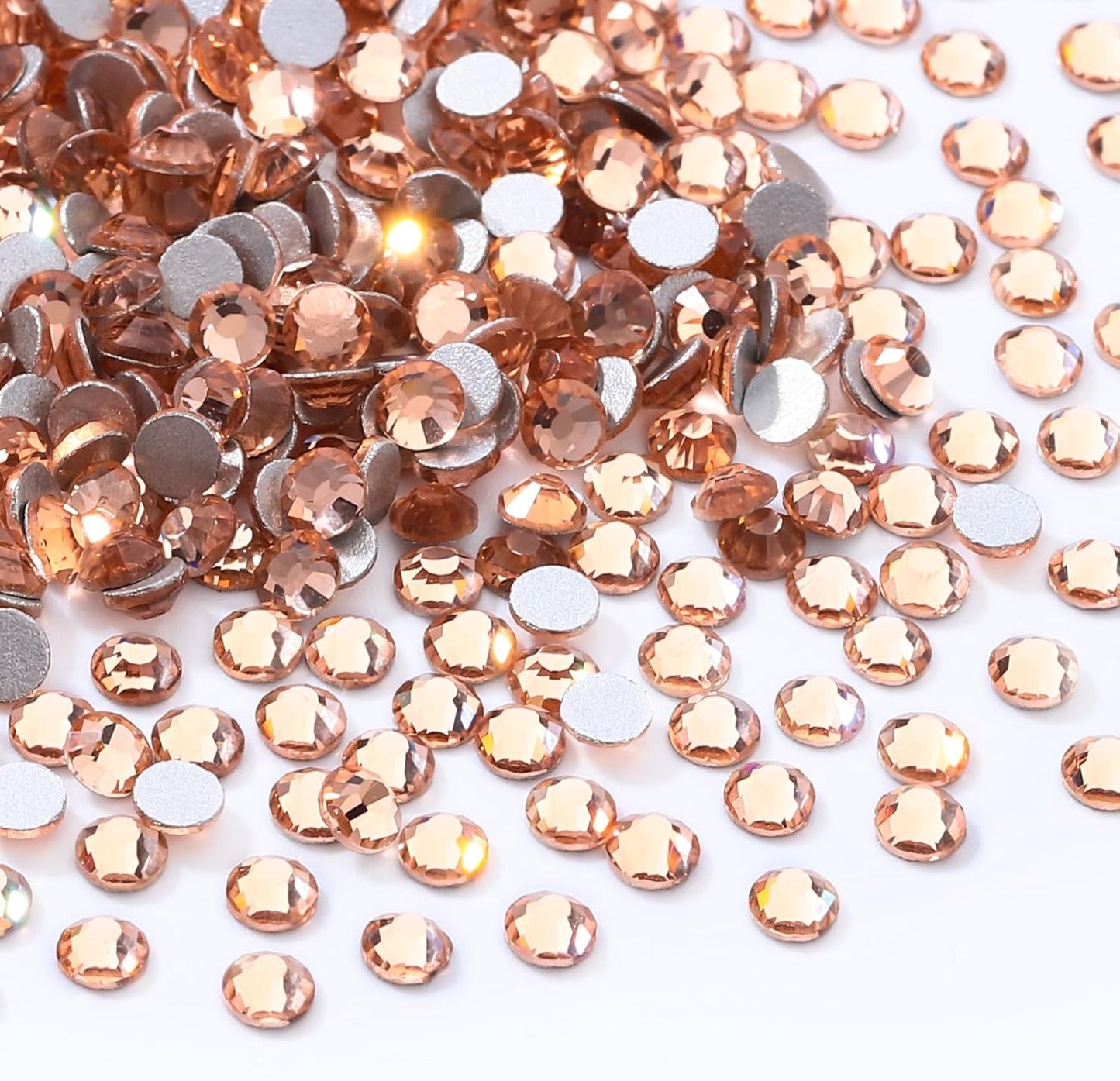 Champagne Flatback Rhinestones, Glass Rhinestones for Nail Art and Craft, Glue Fix, Loose Crystal Gemstones(Champagne, SS4, 1440pcs, 1.5-1.7mm)