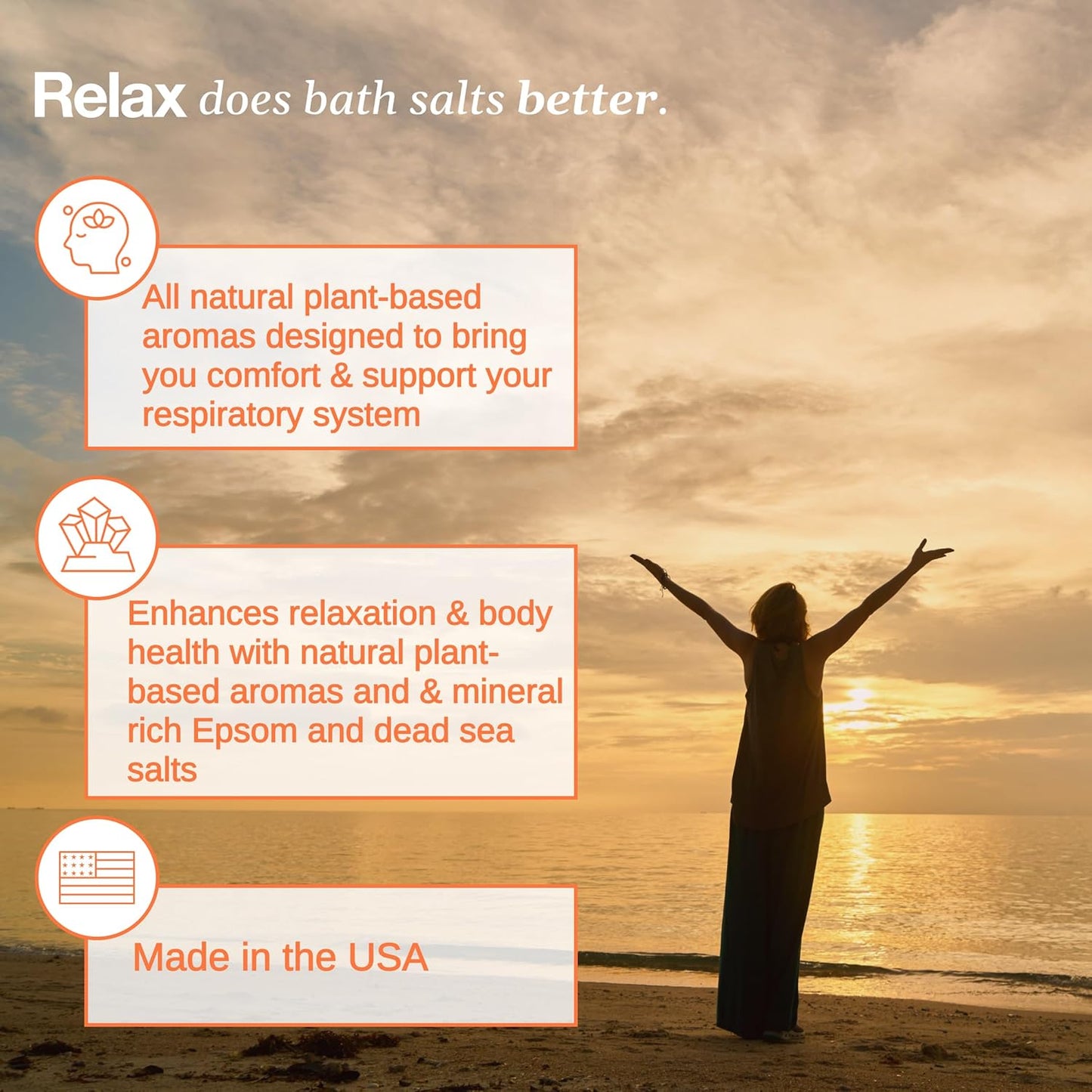 Relax Spa & Bath, Epsom & Dead Sea Salts, Aromatherapy Bath Salts for Hot Tub, Bath, or Spa, Infused with Magnesium, Energy Therapy