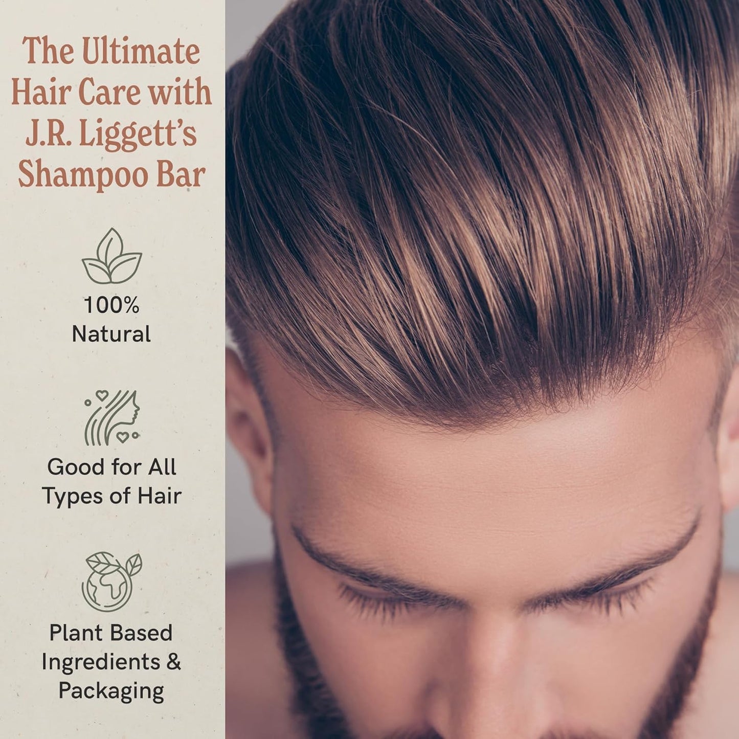J·R·LIGGETT'S Shampoo Bar - Original Formula, All Natural Solid Bar Shampoo for Hair with Coconut Oil & Castor Oil, Sulfate Free, GMO Free, Gentle Lather and Refreshing, 3.5 oz - 1 Pack
