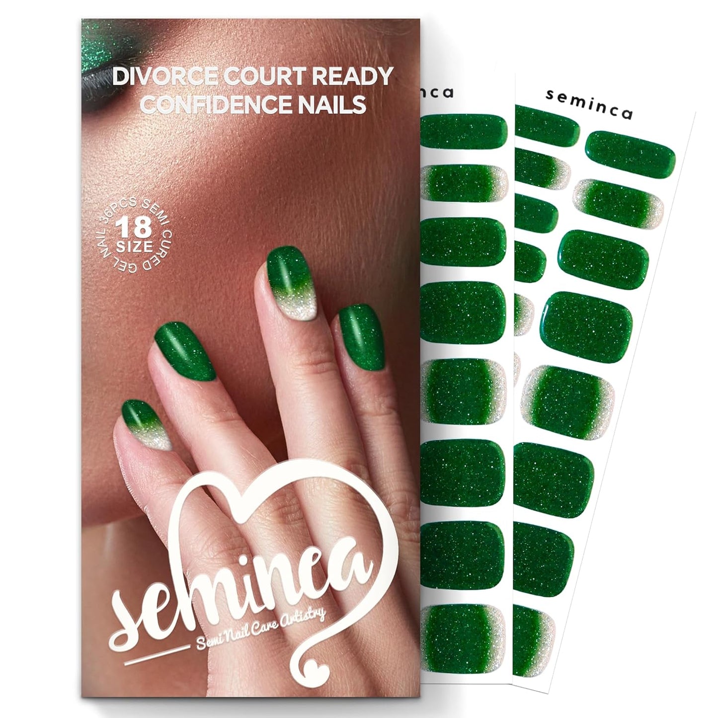 Semi Cured Gel Nail Strips-Holiday nail stickers seasonal designs for Christmas Halloween Thanksgiving festive party nail art,Works with Any UV/LED Lamps(Phoenix Feather Ombre)