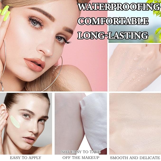 1 Pcs One Step Color Corrector,Natural Isolation Cream,Face Primer Makeup Tricolor Moisturizer,Oil Control & Moisturizing Skin Tone Correcting Primer Concealer Foundation Set B