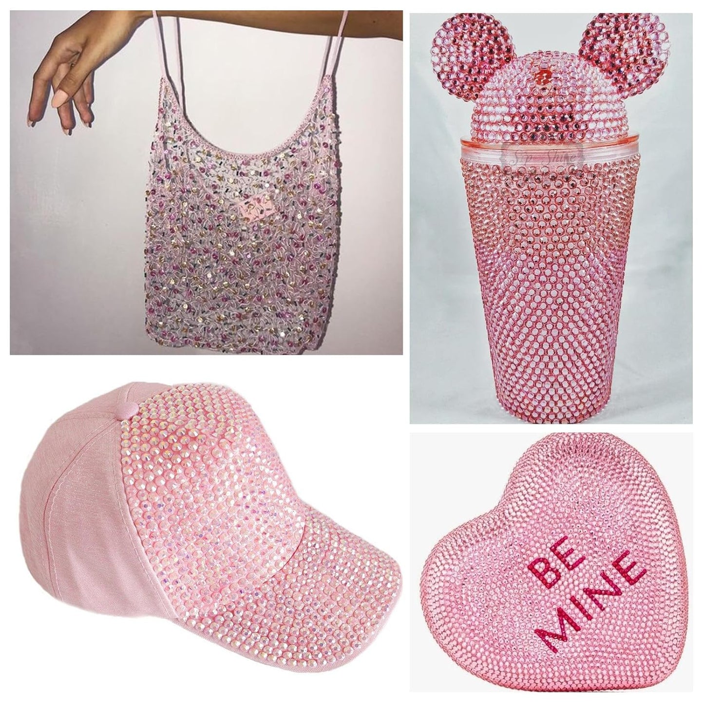 288Pcs Light Pink Crystal Rhinestones,Glass Flatback Rhinestones Gemstones for Nail Face Makeup Art Crafts Clothes Decoration -(SS30,6.5mm,Light Pink)