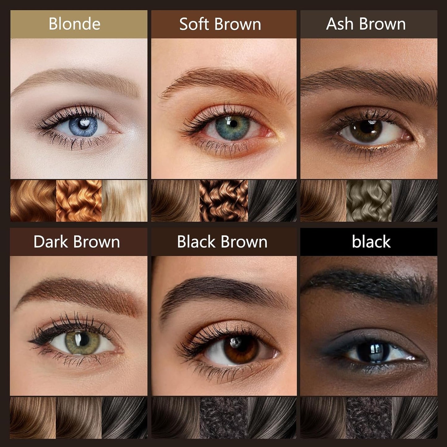 Eyebrow Pen, Soleira Waterproof Eyebrow Pencil with 4 Tip Microblading Eyebrow Pen and Dual-ended Eyebrow Brush, for Natural-Looking Brows, Long-Lasting, Dark Brown