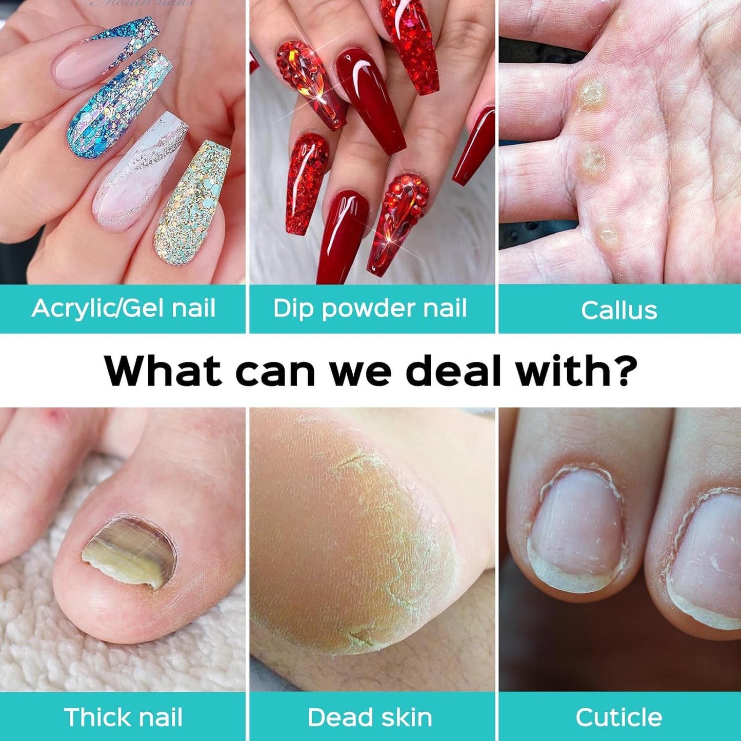 COSLUS Electric Nail Drill File Professional: for Acrylic Gel Dip Powder Nails Portable Nail Machine Kit Manicure Pedicure Tools Polishing Set with Nail Drill Bits Sanding Bands Blue