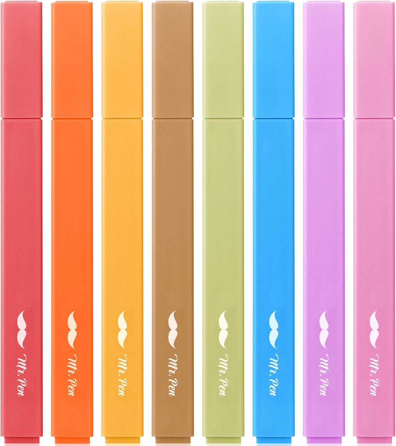 Mr. Pen Aesthetic Highlighters - 8 pcs, Chisel Tip, Warm Colors, Cute Assorted Bible Highlighters - No Bleed