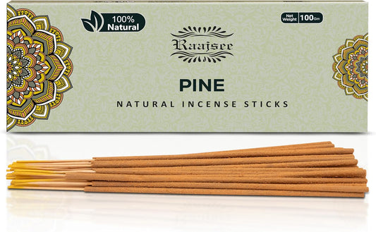 Raajsee Pine Incense Sticks 100 Gm Pack-100% Pure Organic Natural Hand Rolled Free from Chemicals-for Church,Aroma Therapy,Relaxation,Meditation & Sensual Therapy