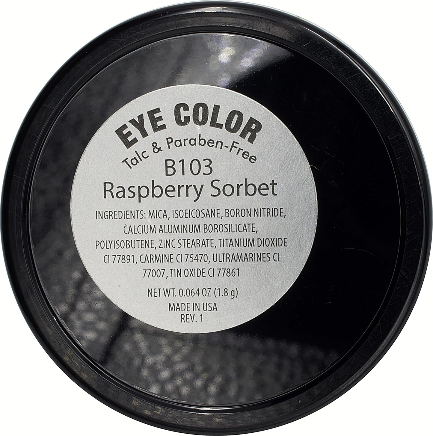 Raspberry Sorbet Fuchsia Pink Red Shimmering Opaque Pressed Powder Single Vegan Eyeshadow; Talc, Paraben & Cruelty Free