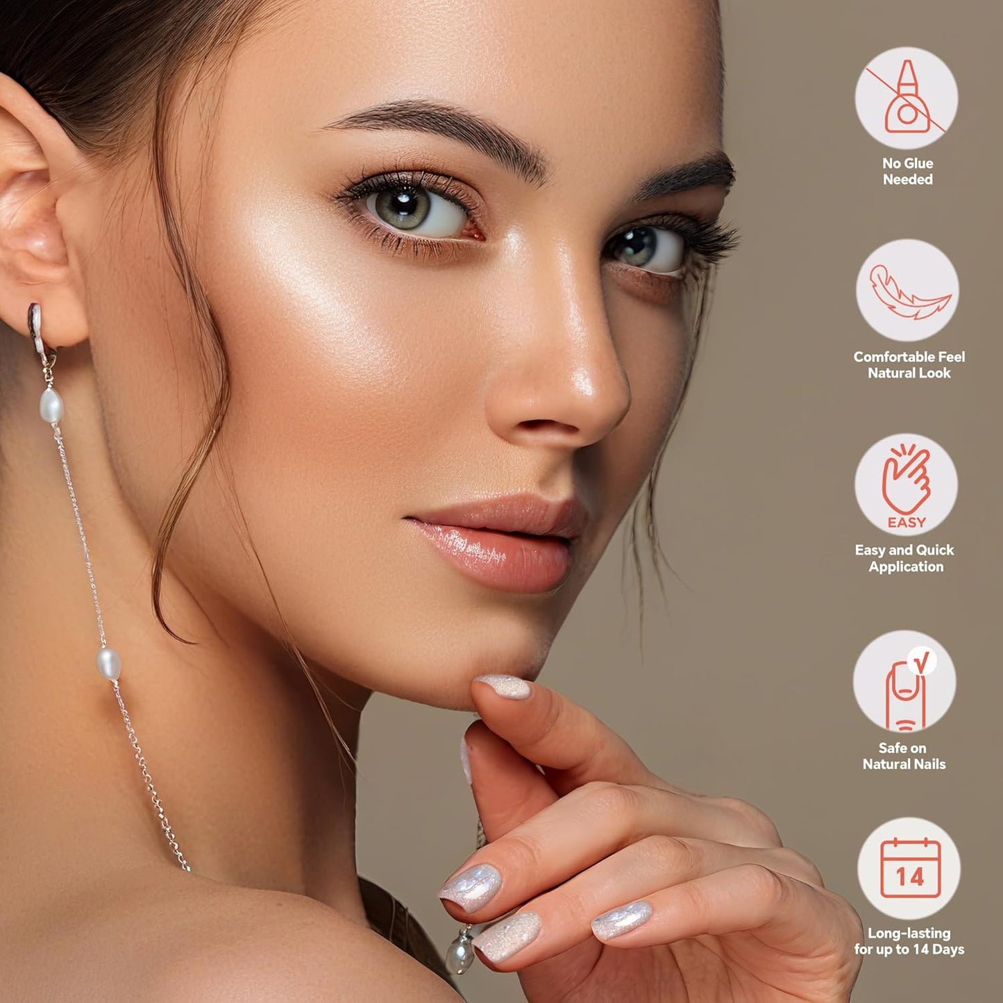 Semi Cured Gel Nail Strips-Salon Quality Semi-Cured Gel Press On Nails Stickers Quick DIY Nail Art Manicure Kits for Women at Home Works with Any UV/LED Lamps(Gilded Constellation）