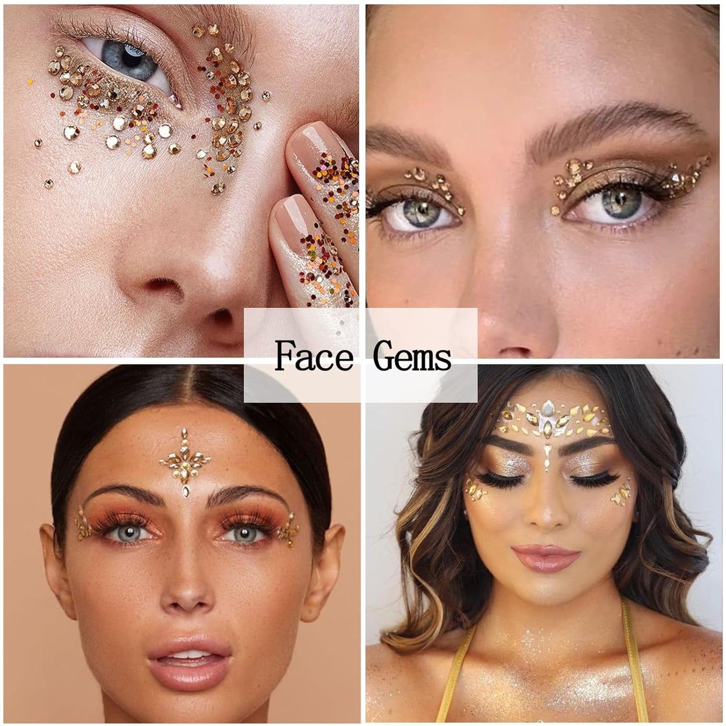 Nail Art Rhinestones with Glue Gel Flatback Nail Charms Luxurious Supplies Accessories Champagne Nails Gems Jewelry for Women Nails DIY Design Decoration,Champagne