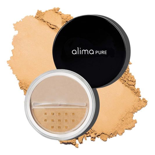 Alima Pure Matte Foundation Loose Mineral Powder Foundation Makeup, Loose Powder Makeup Oil Free Talc Free Powder, Natural Makeup Mineral Foundation Full Coverage Natural Foundation Powder .16 oz/4.5g