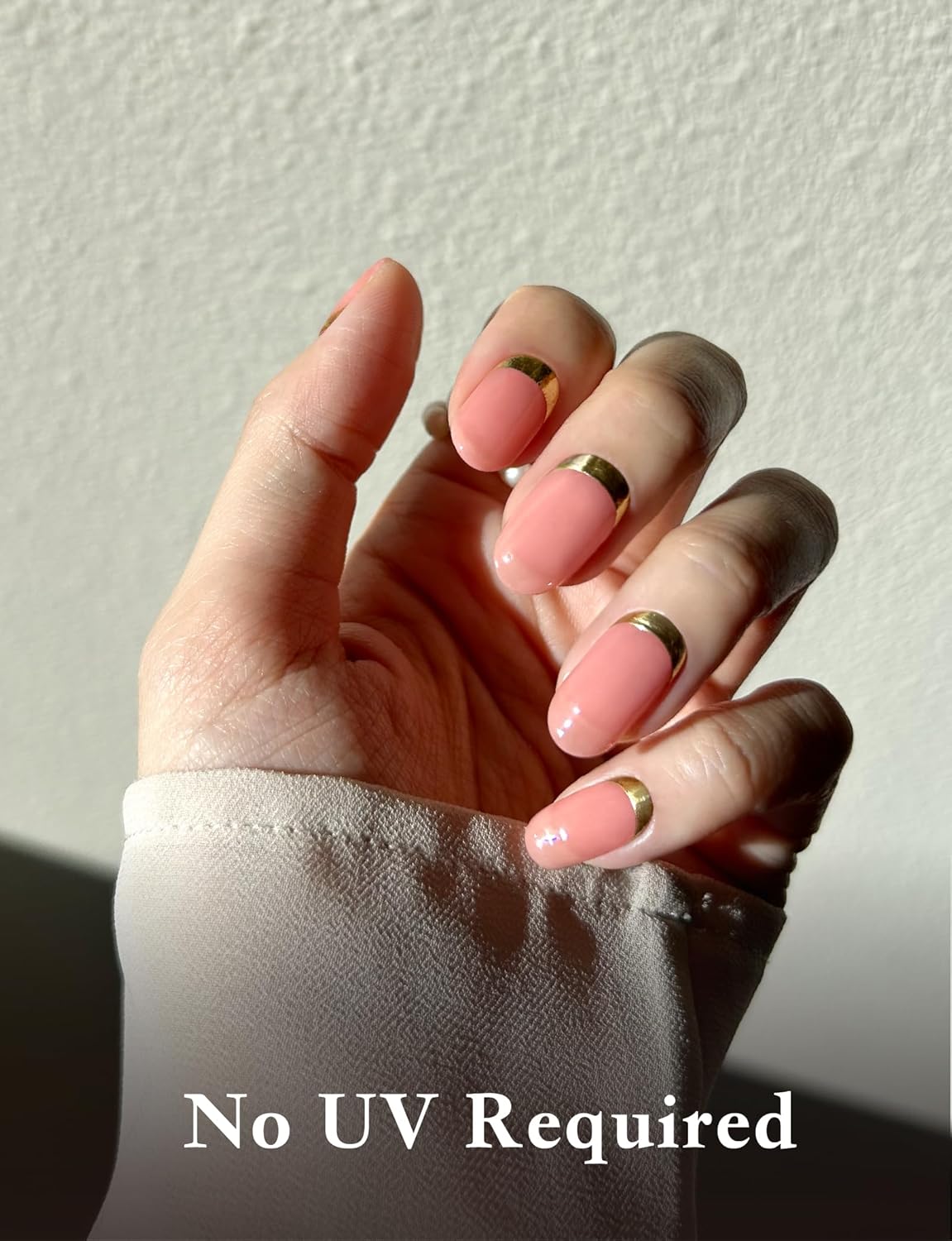 Nail Polish Strips, 44PCS Salon Quality Wraps with Top Coat, Long Lasting Gel Nail Stickers for Women Easy Apply& Remove (Pink Clover Lawn)