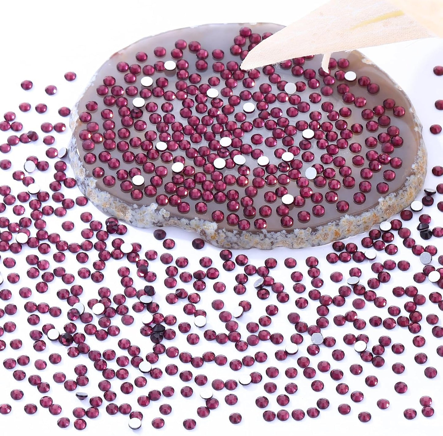 Purple Flatback Rhinestones, Glass Rhinestones for Nail Art and Craft, Glue Fix, Loose Crystal Gemstones(Purple, SS4, 2880pcs, 1.5-1.7mm)