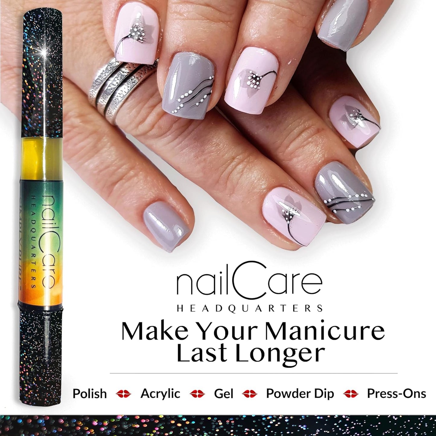 Nail Care Headquarters Simply Pure Cuticle Oil Pen for Nails - Nail Strengthener & Growth Nail Oil and Serum for Damaged Nails, Hangnails w/Jojoba cuticle oil—Cucumber Melon Fragrance