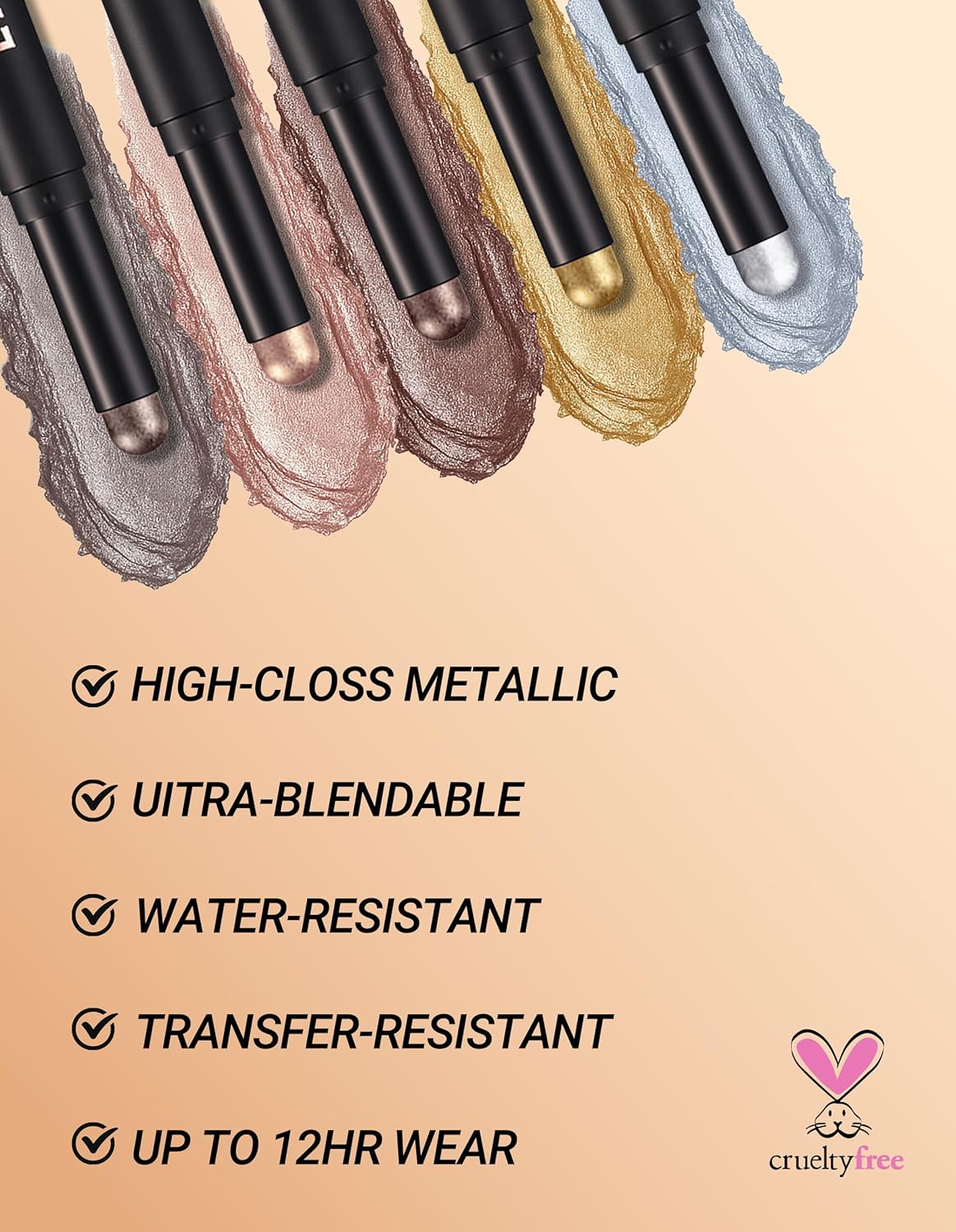 Erinde Shimmer Cream Eyeshadow Stick, Long Lasting Metallic Eye Shadow Sticks, Waterproof Creamy Glitter Eyeshadow Pencil, High Pigmented Blendable Neutral Eye Makeup, 18 Glacier Blue Shimmer